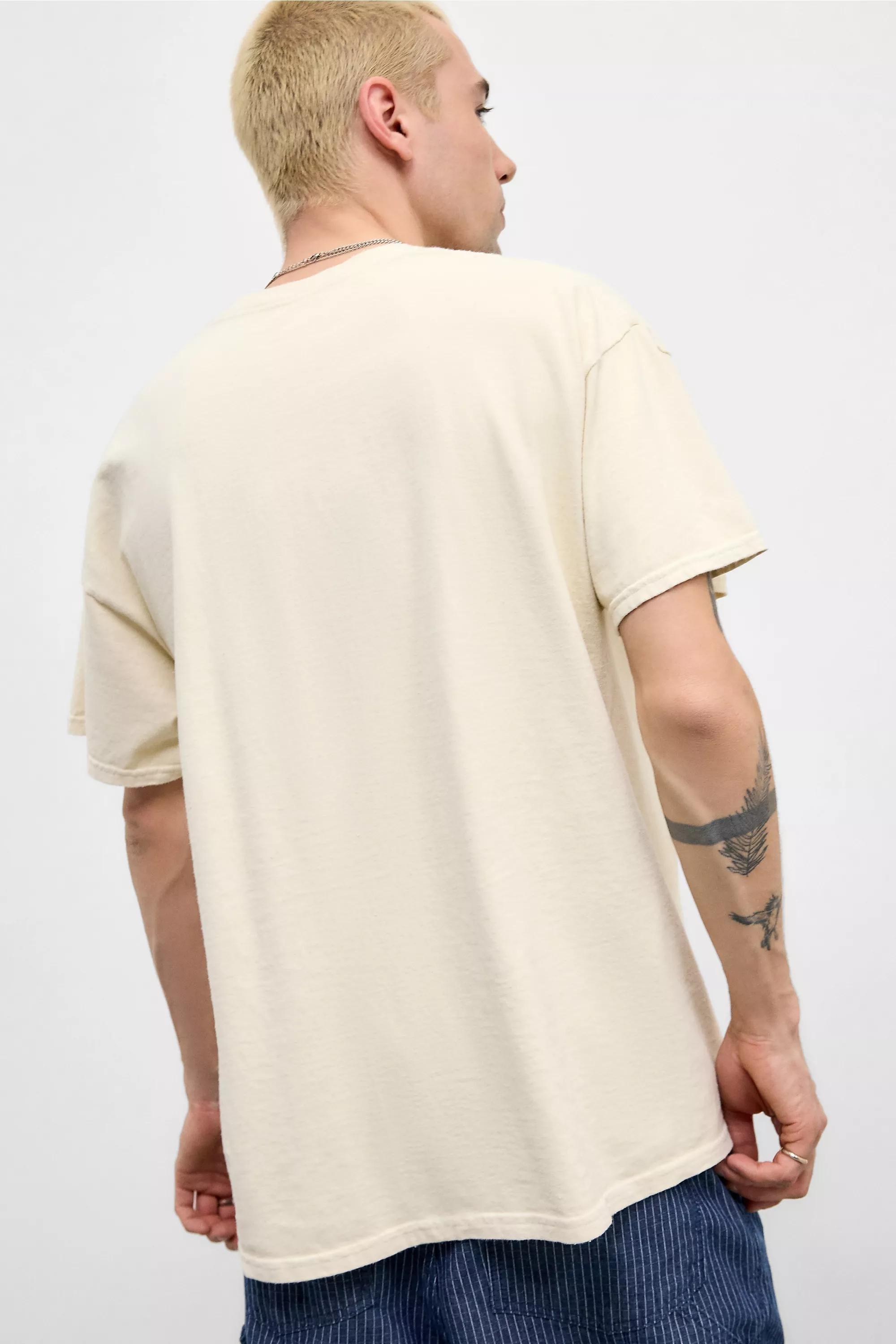 Cream Uo Printed Relaxed T-Shirt, , large image number 4