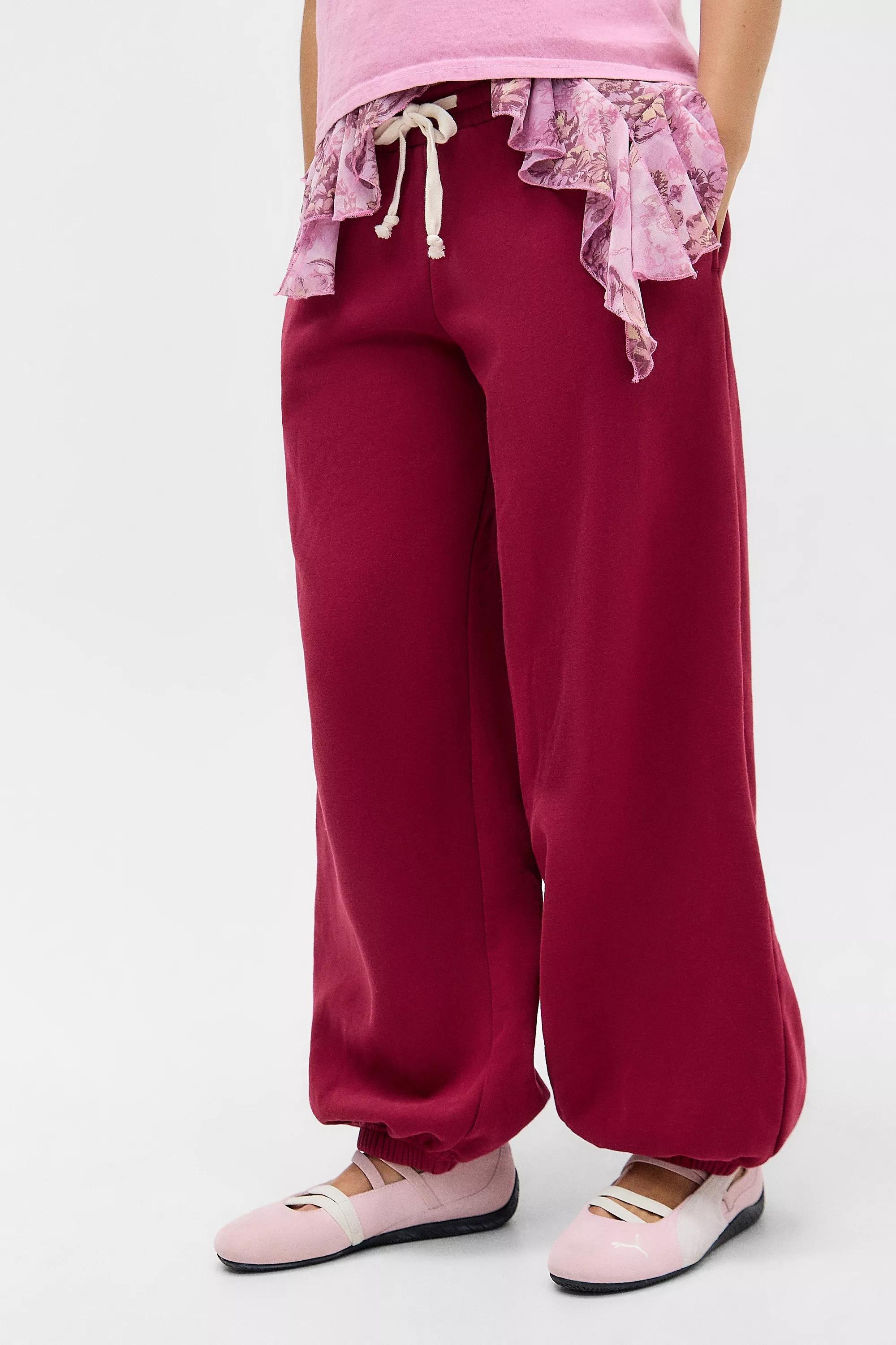 Red Out From Under Balloon Joggers, WINE, large image number 0