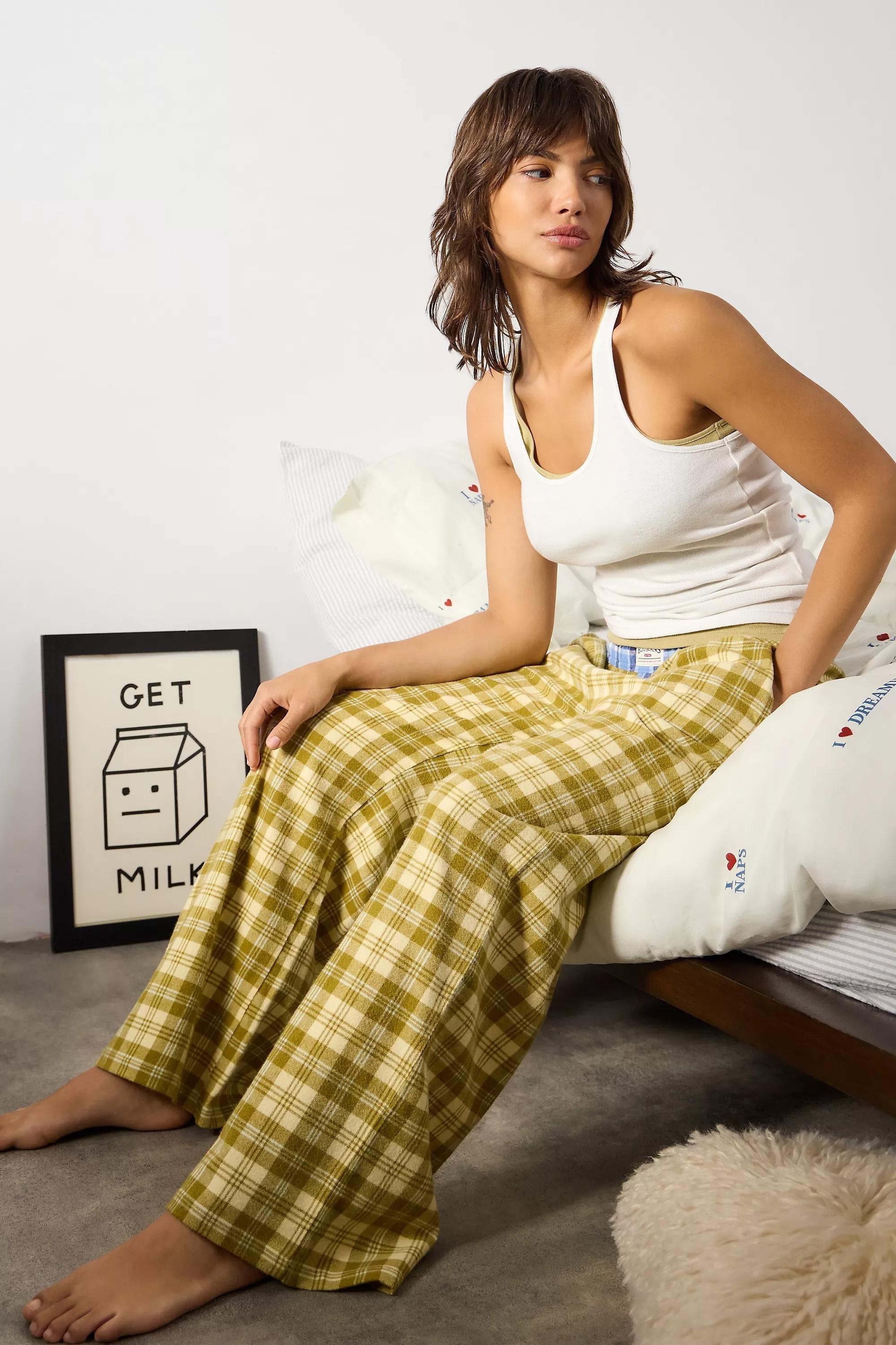 Yellow Bdg Contrast Brushed Pyjama Pants, GRN, large image number 0