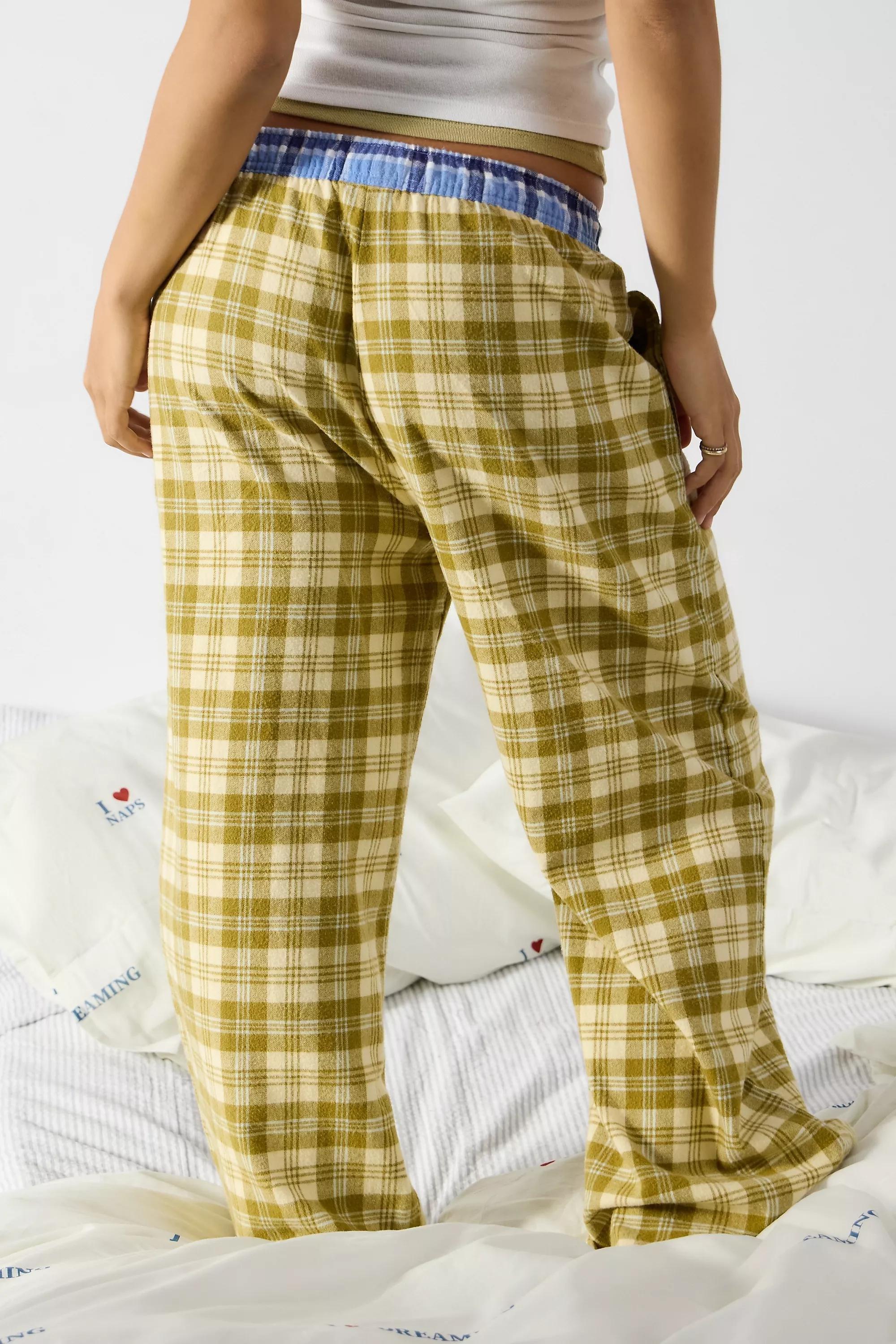 Yellow Bdg Contrast Brushed Pyjama Pants, GRN, large image number 2