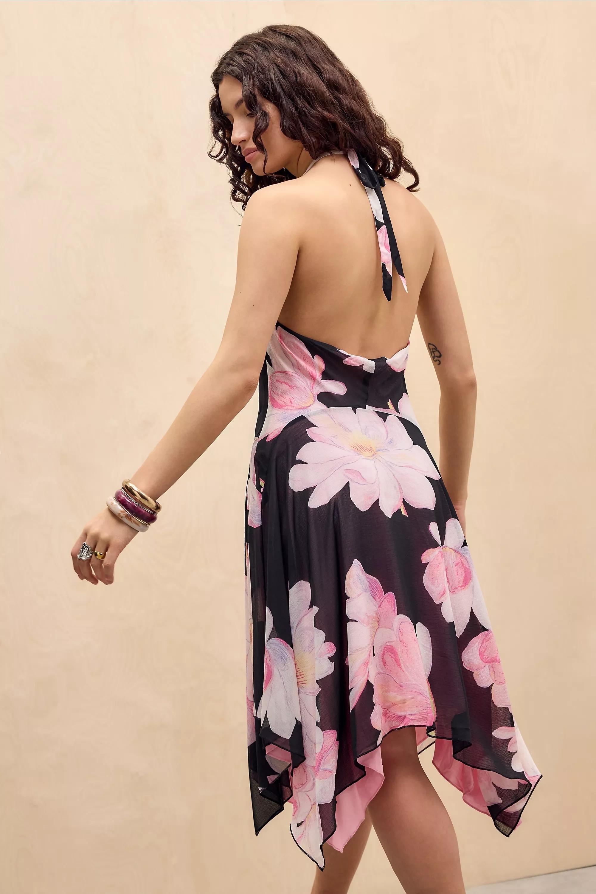 Black Kimchi Blue Camilla Midi Dress, BLK MOTIF, medium