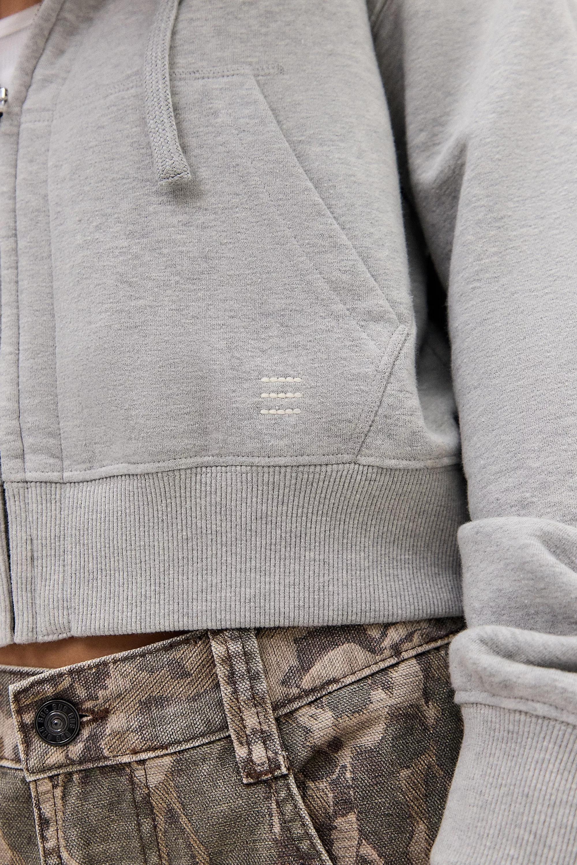 Grey Bdg Easy Zip-Through Hoodie, , large image number 2
