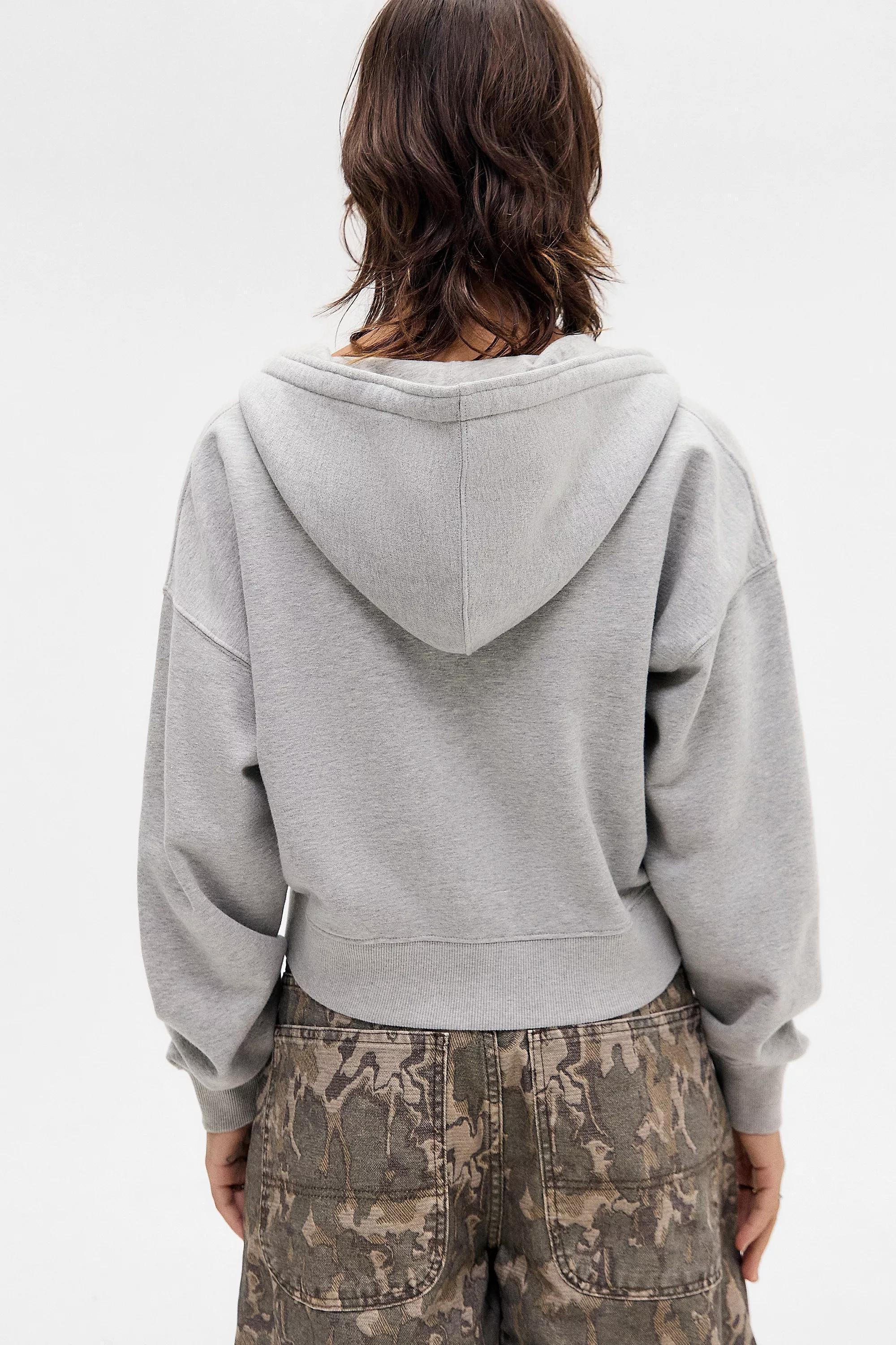Grey Bdg Easy Zip-Through Hoodie, , large image number 4