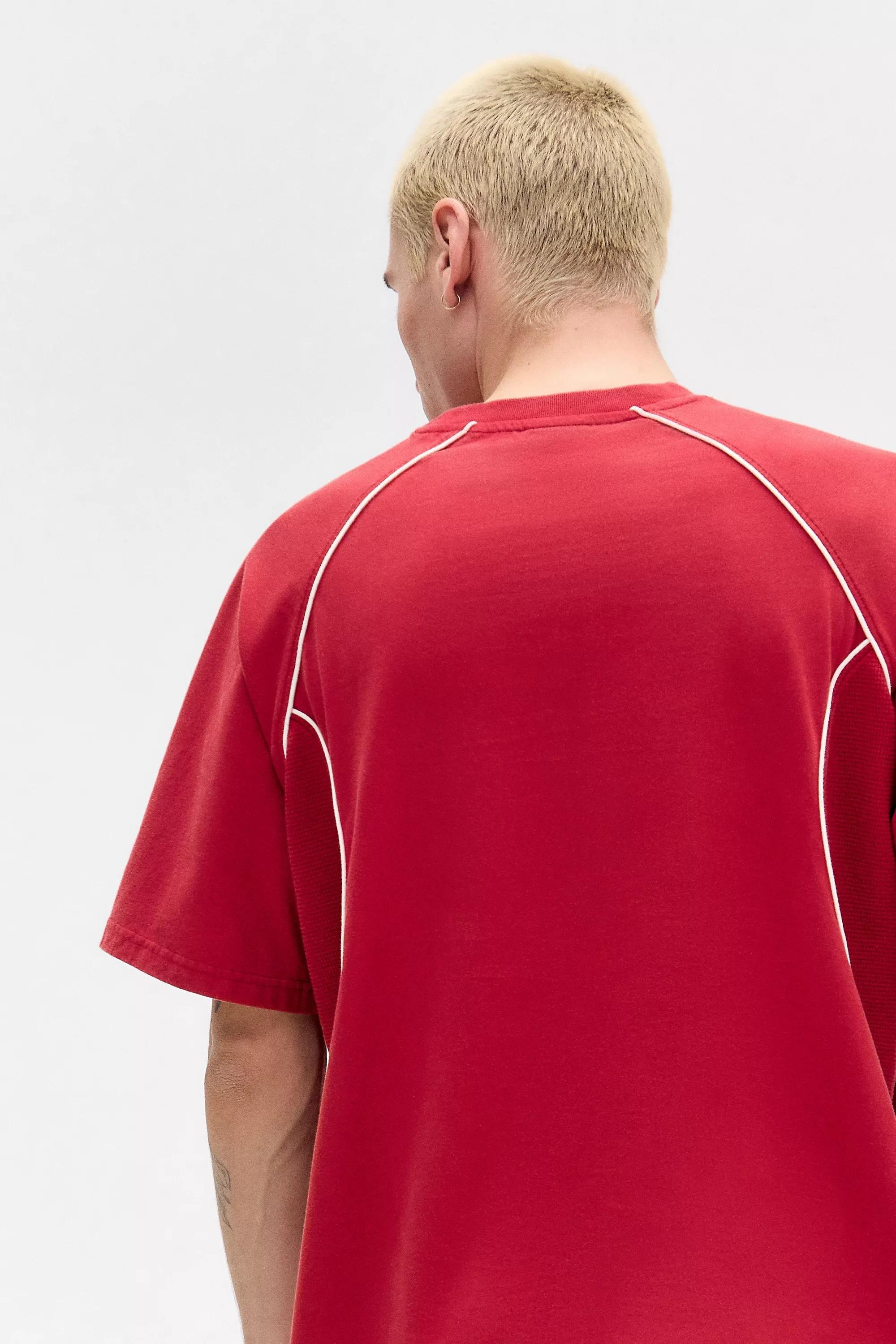 RED iets frans... Red Waffle Panel T-Shirt, RED, large image number 3