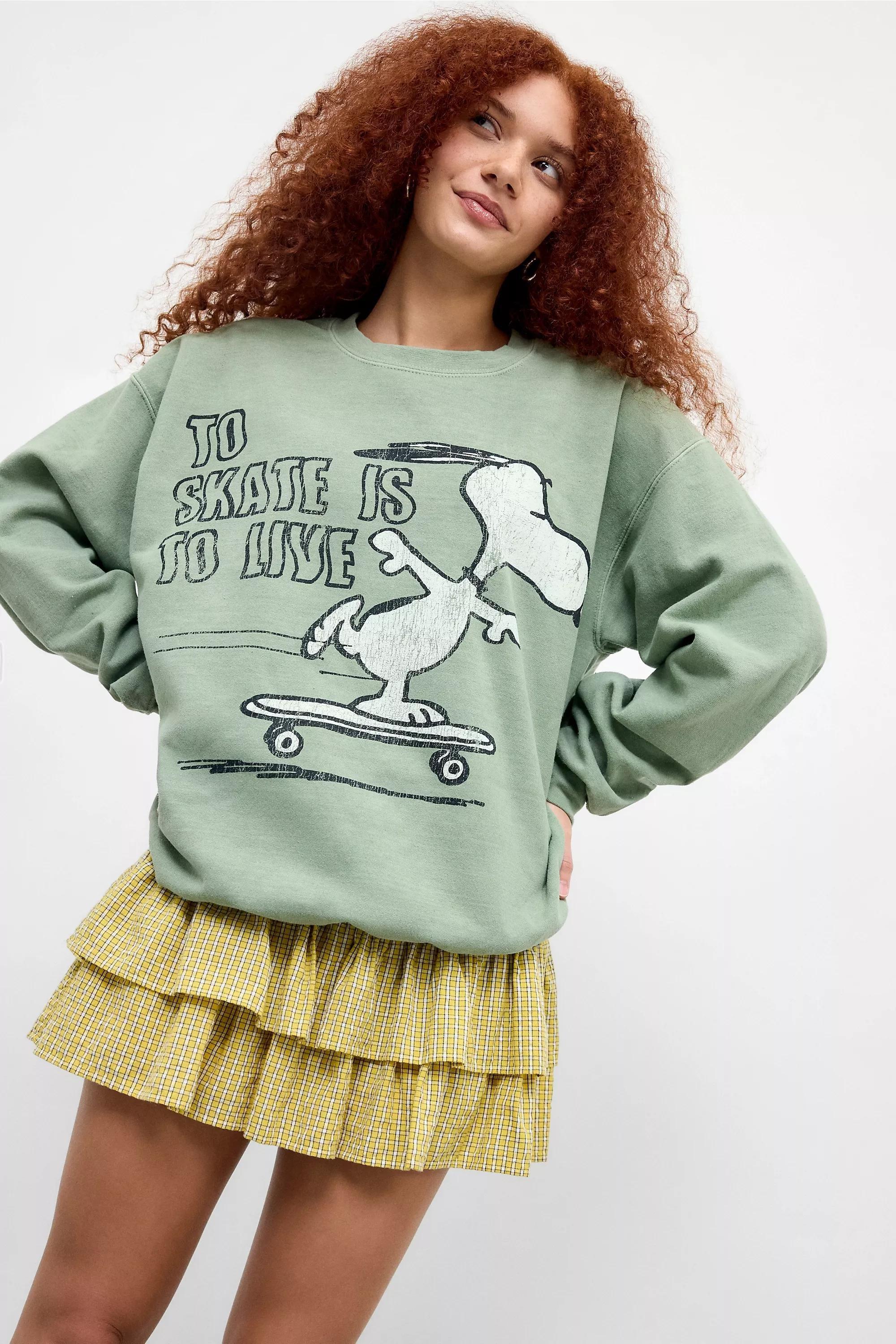 UO Printed Sweatshirt Cropped, , medium