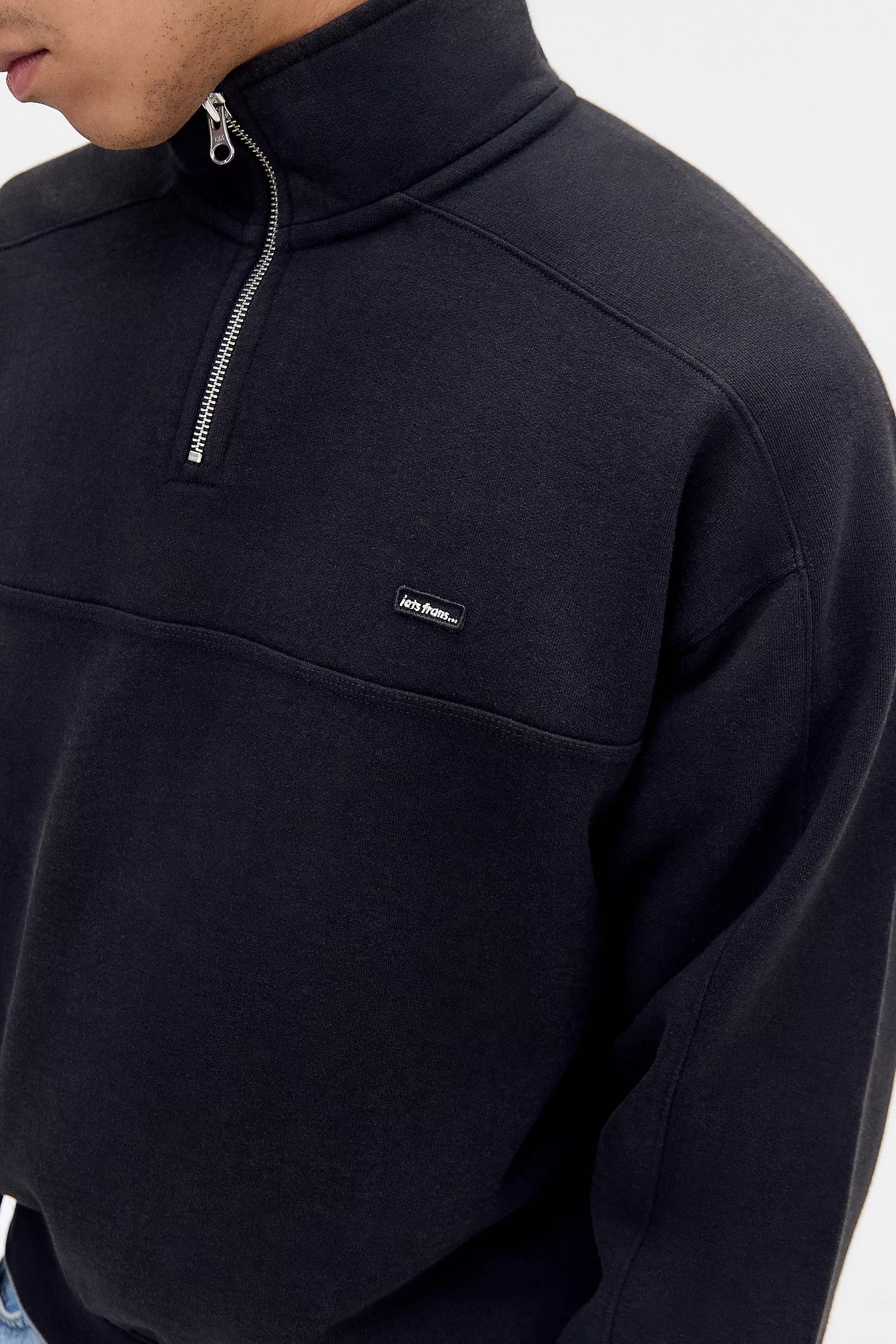 Black iets frans... Panel Mock Neck Sweatshirt, BLK, medium