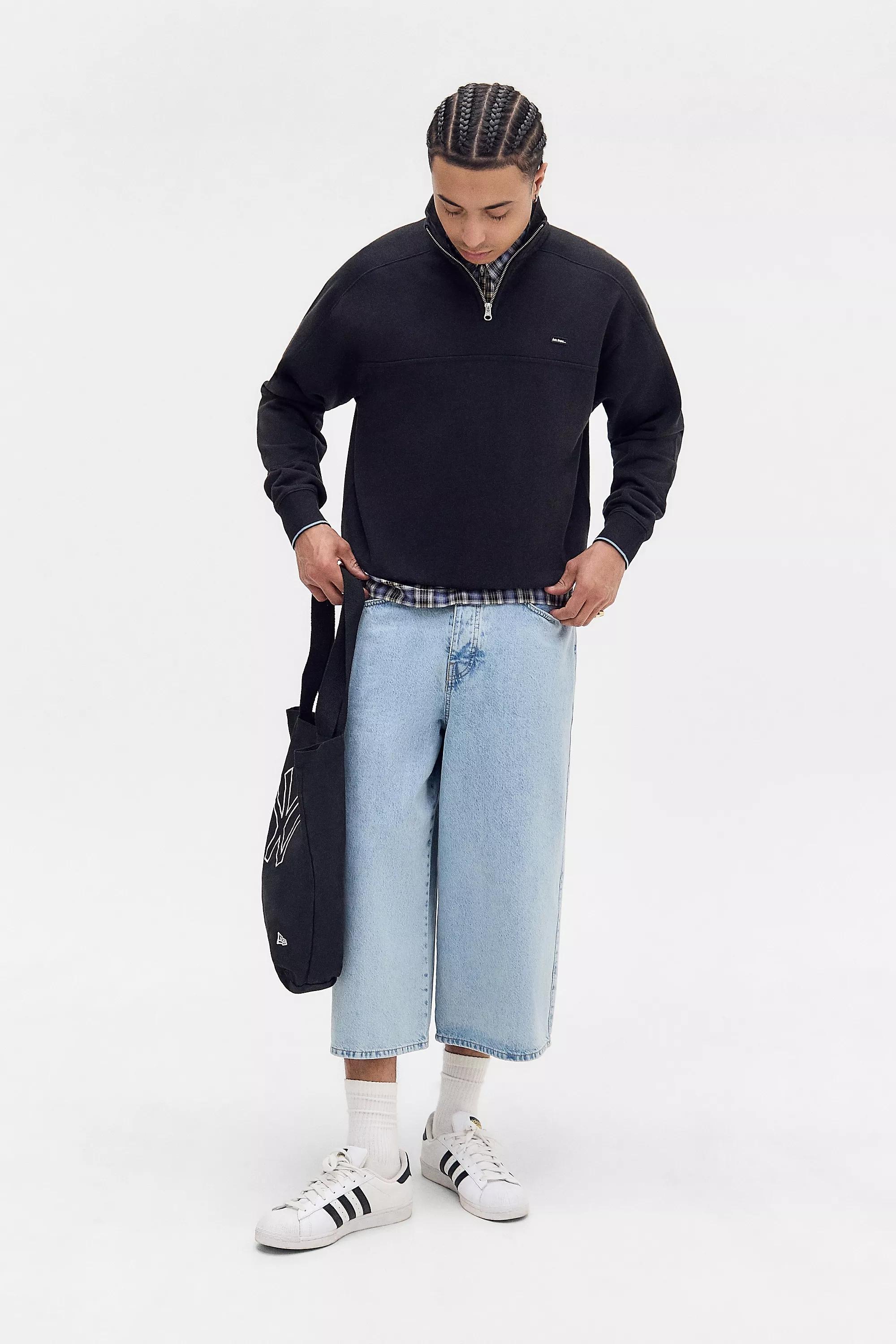 Black iets frans... Panel Mock Neck Sweatshirt, BLK, medium