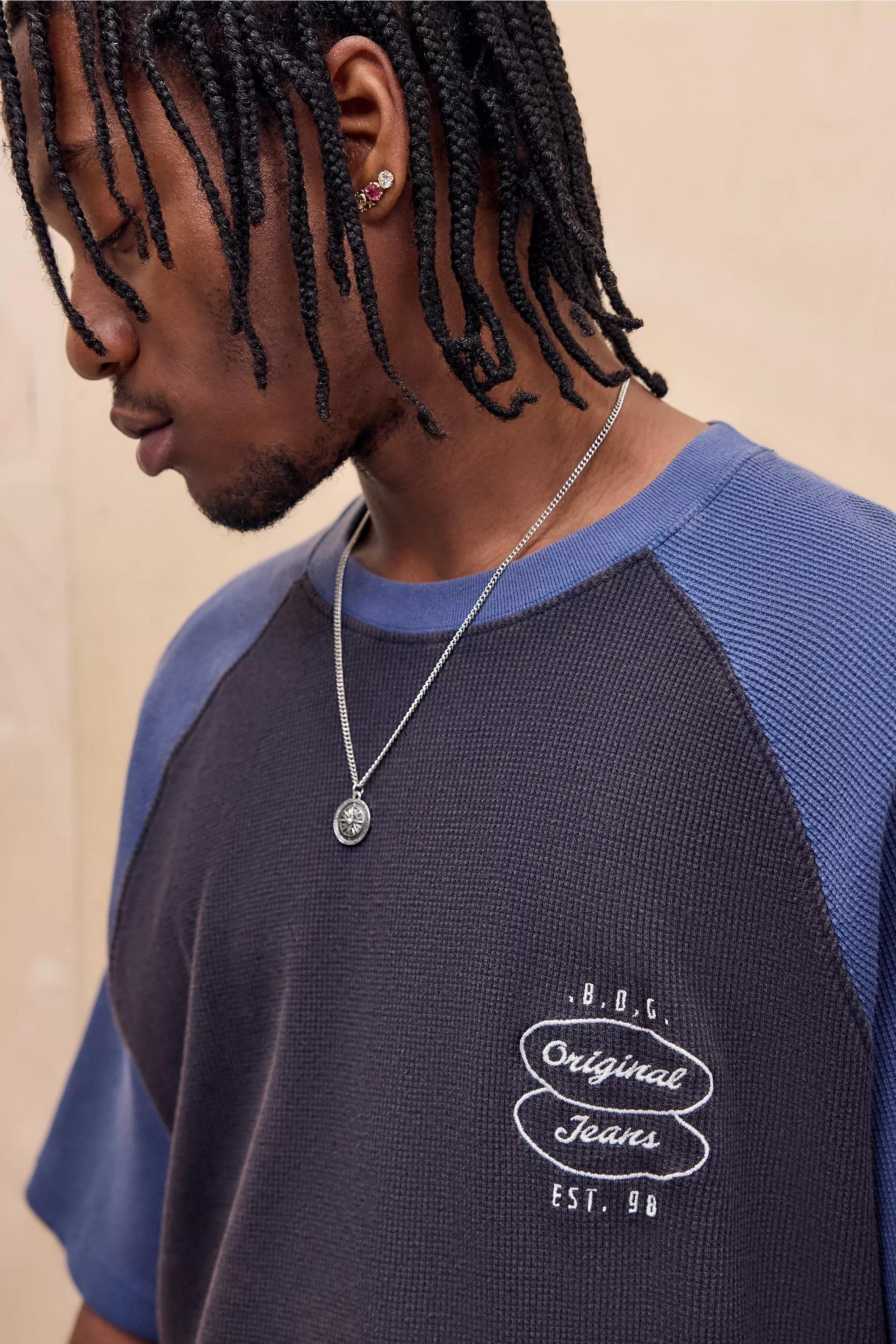 Black Bdg Raglan Waffle T-Shirt, BLK, large image number 2