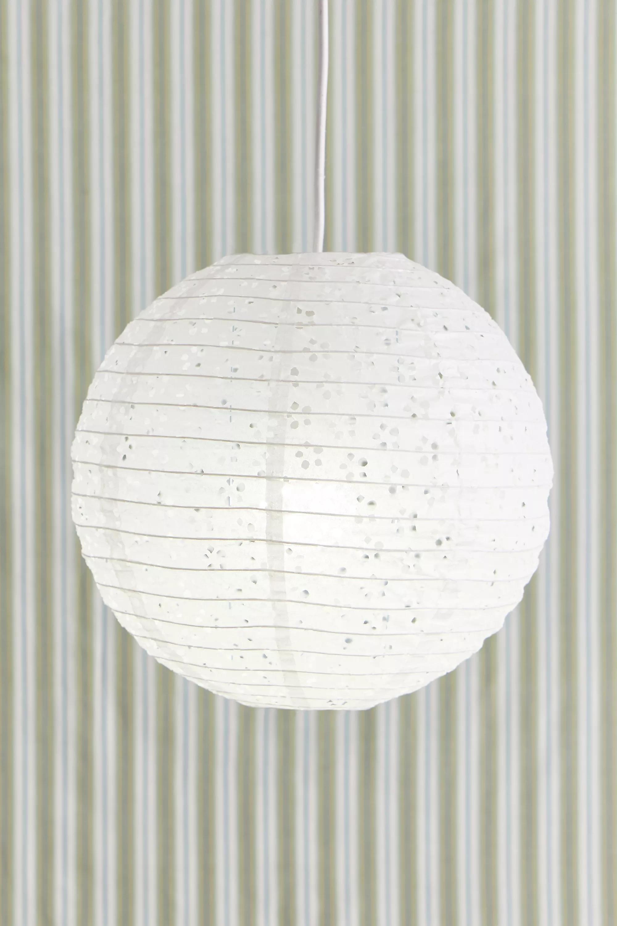 White Broderie Anglaise Paper Lamp Shade, WHT, large image number 1