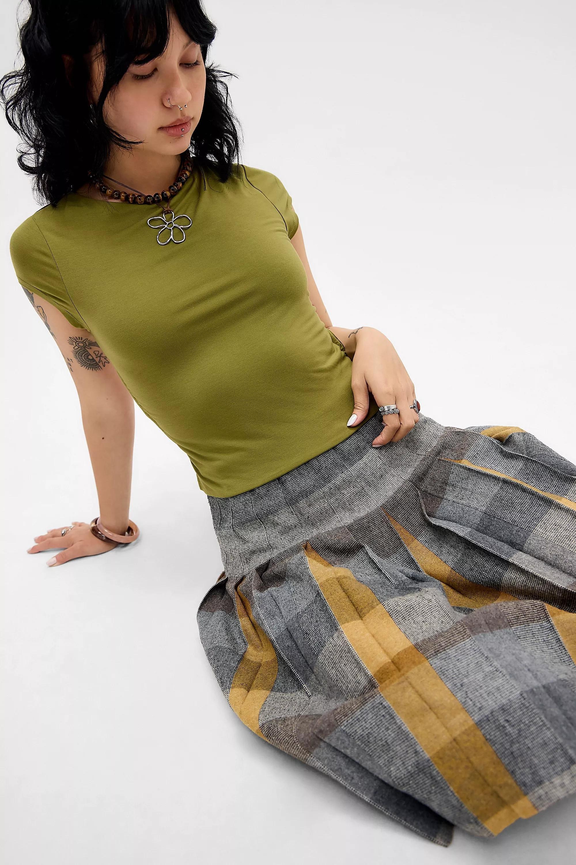 Green Kimchi Blue Dani Open-Back T-Shirt, OLIVE, large image number 0