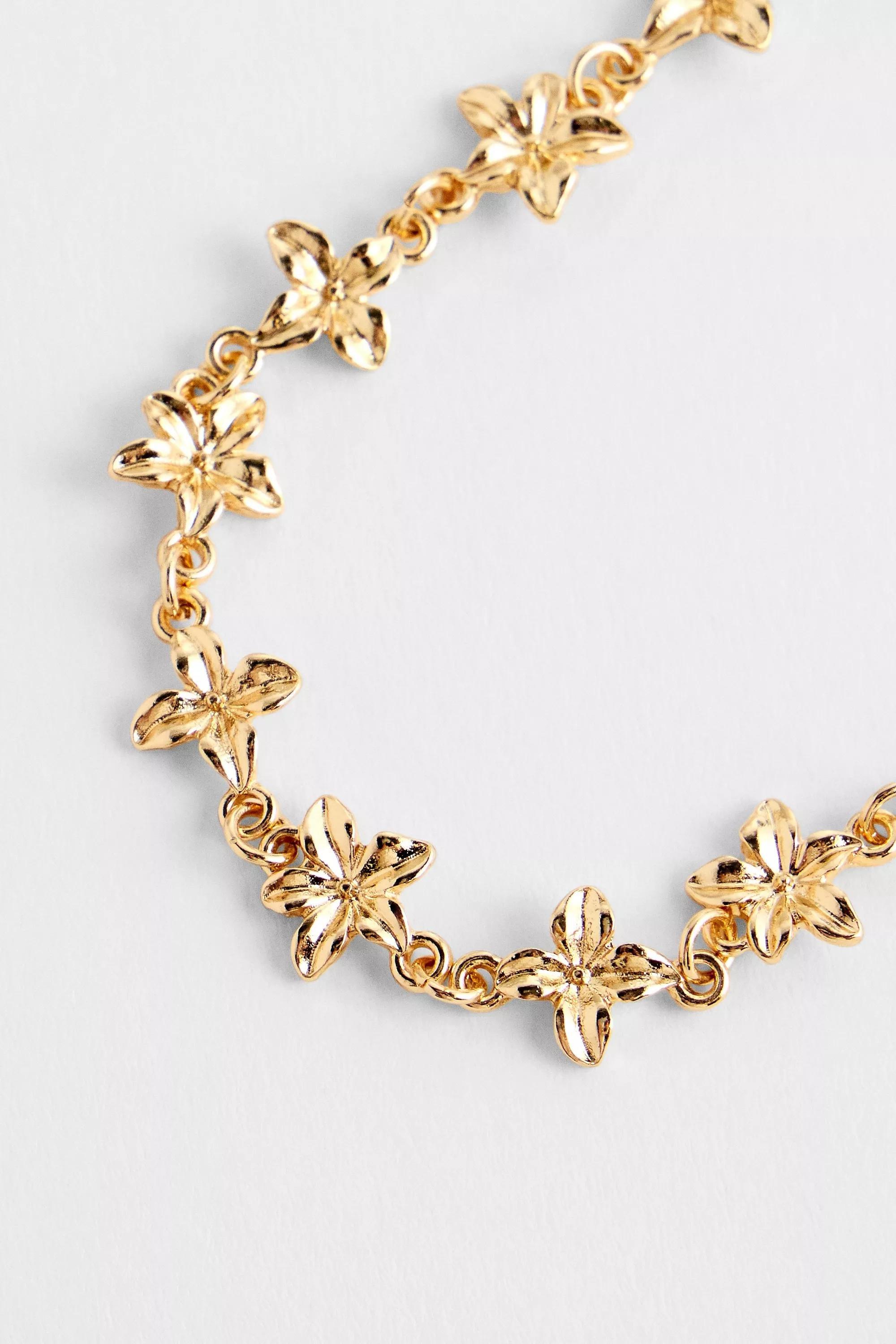 Gold Silence + Noise Petal Link Anklet, , medium