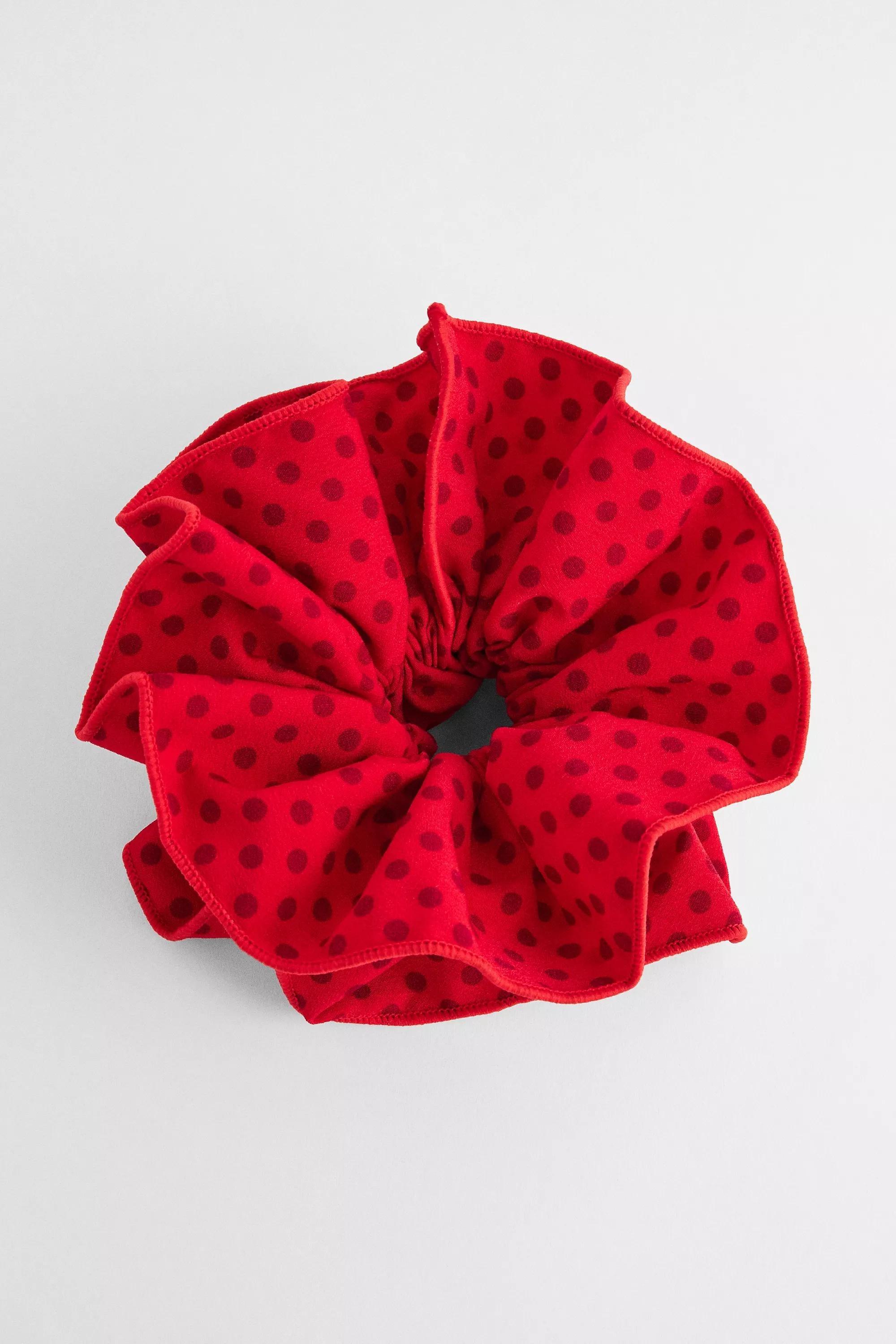 Red Spotted Scrunchie, RED, large image number 0