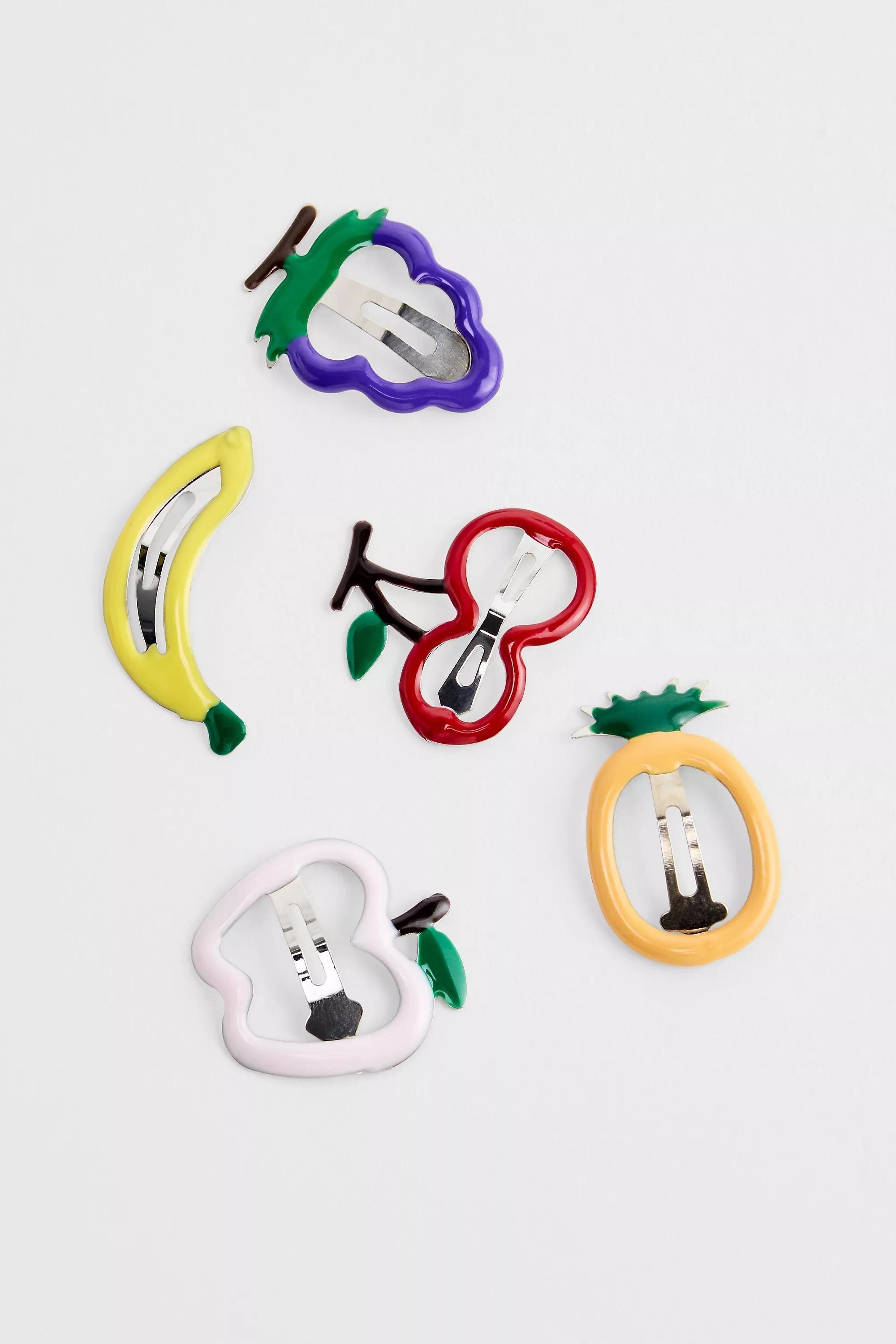 Multicolour Uo Fruity Snap Hair Clips, Set Of 5, ASSORT, large image number 0