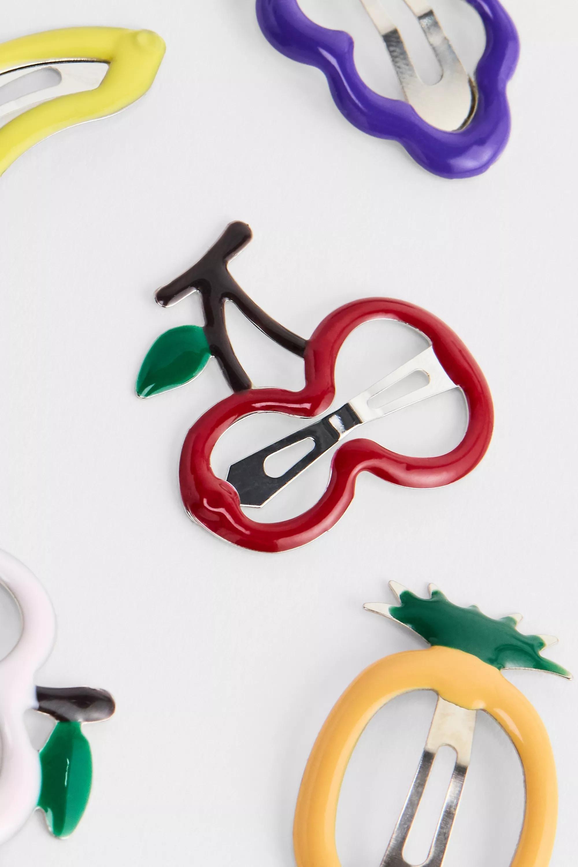 Multicolour Uo Fruity Snap Hair Clips, Set Of 5, ASSORT, large image number 2