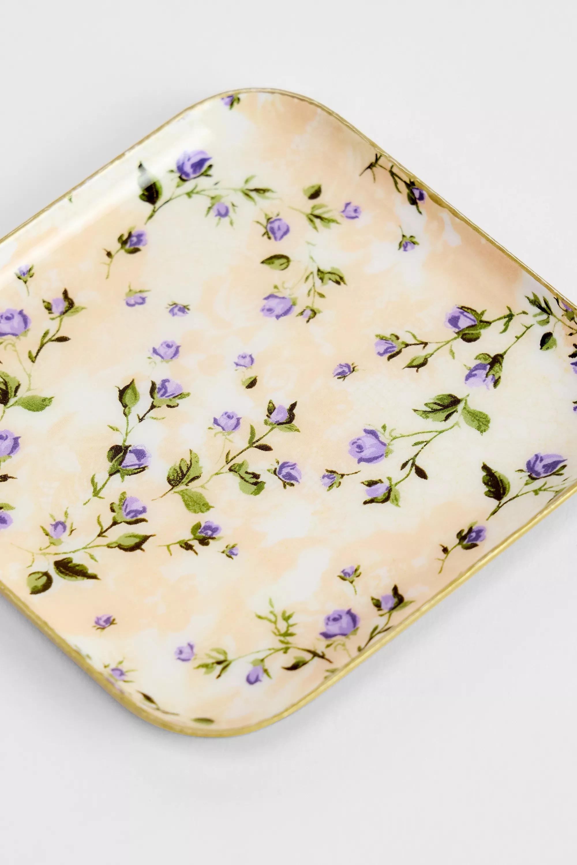 Ivy Floral Trinket Dish, ASSORT, large image number 1