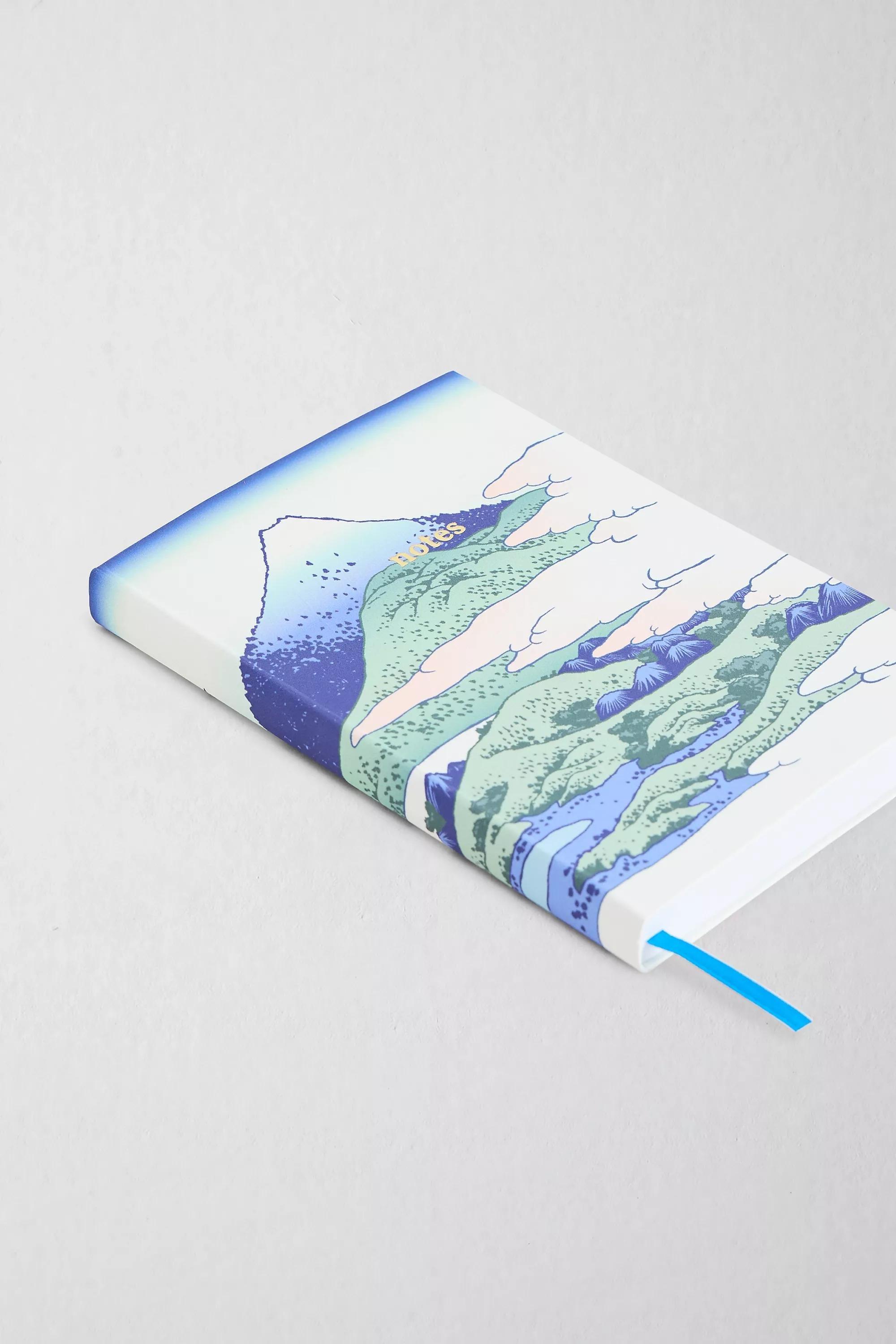 Blue Japanese Landscape Lined Notebook, BLUE, large image number 2