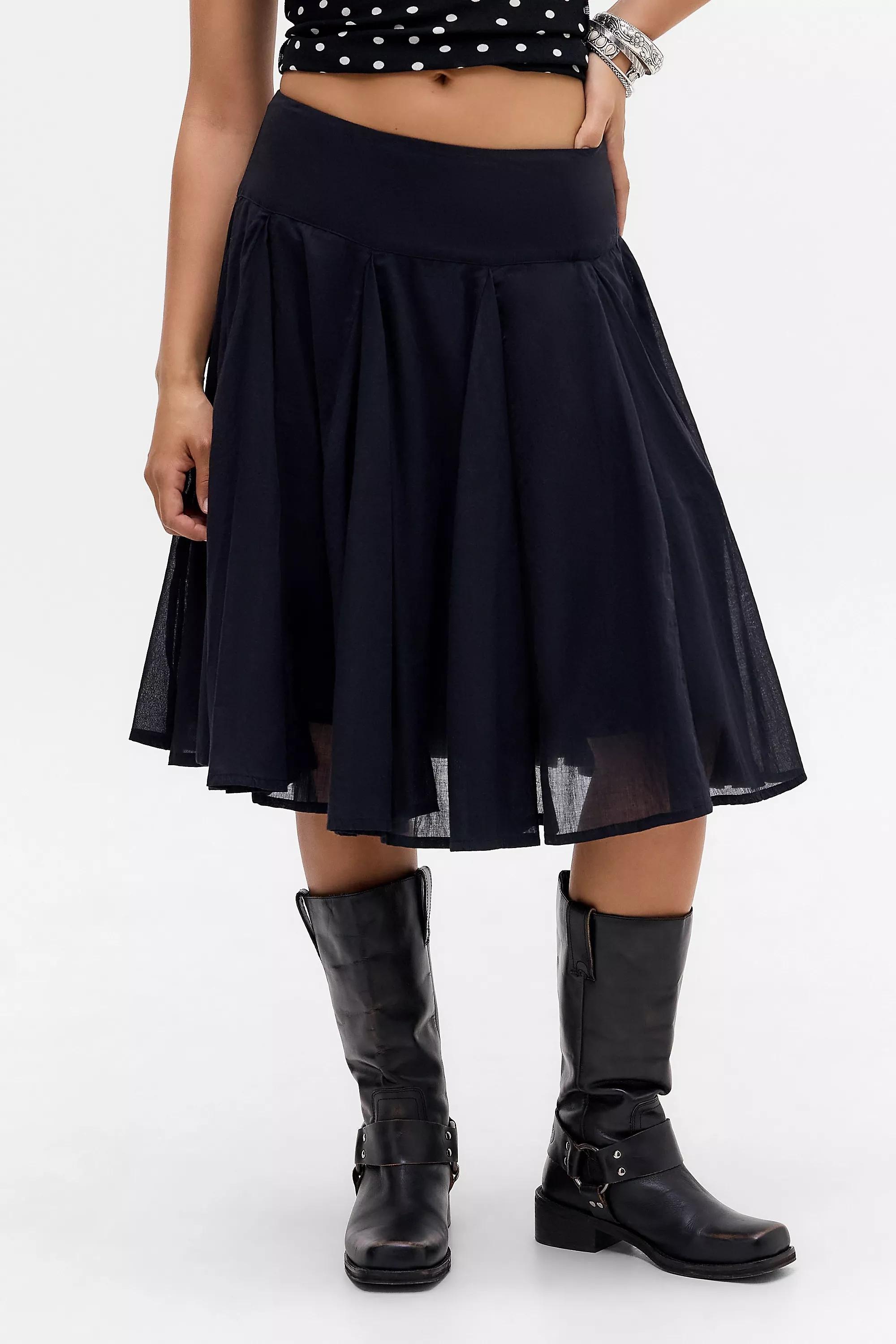UO Olga Godet Voile Midi Skirt, , large image number 0