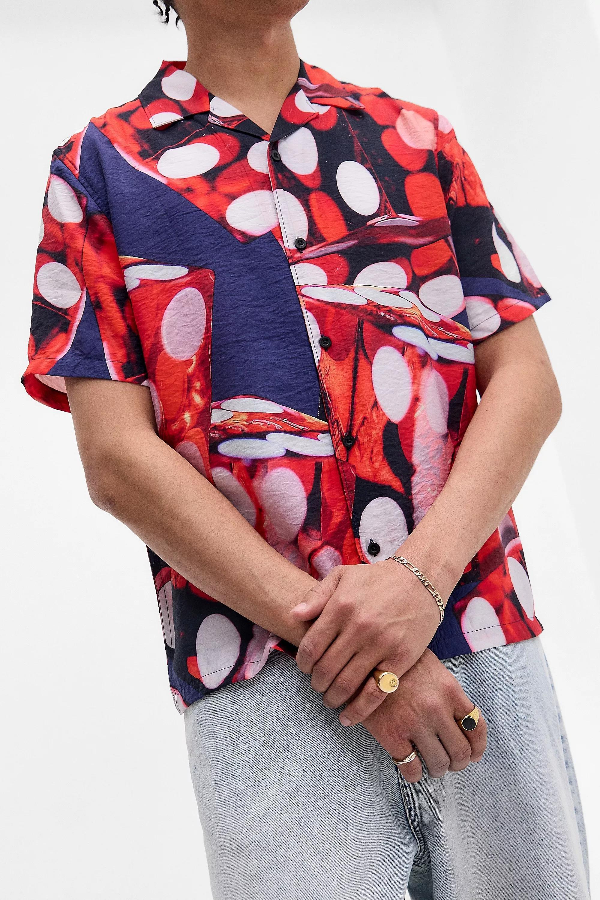 Multicolour Uo Dice Photographic Short Sleeve Shirt, , large image number 0