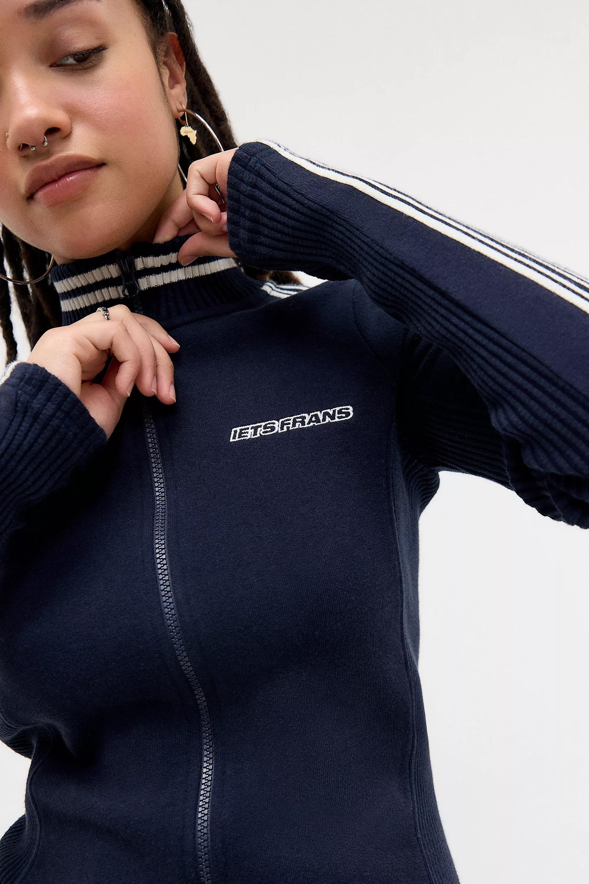 Navy Iets Frans...Trip Stripe Track Top, NAVY, large image number 4