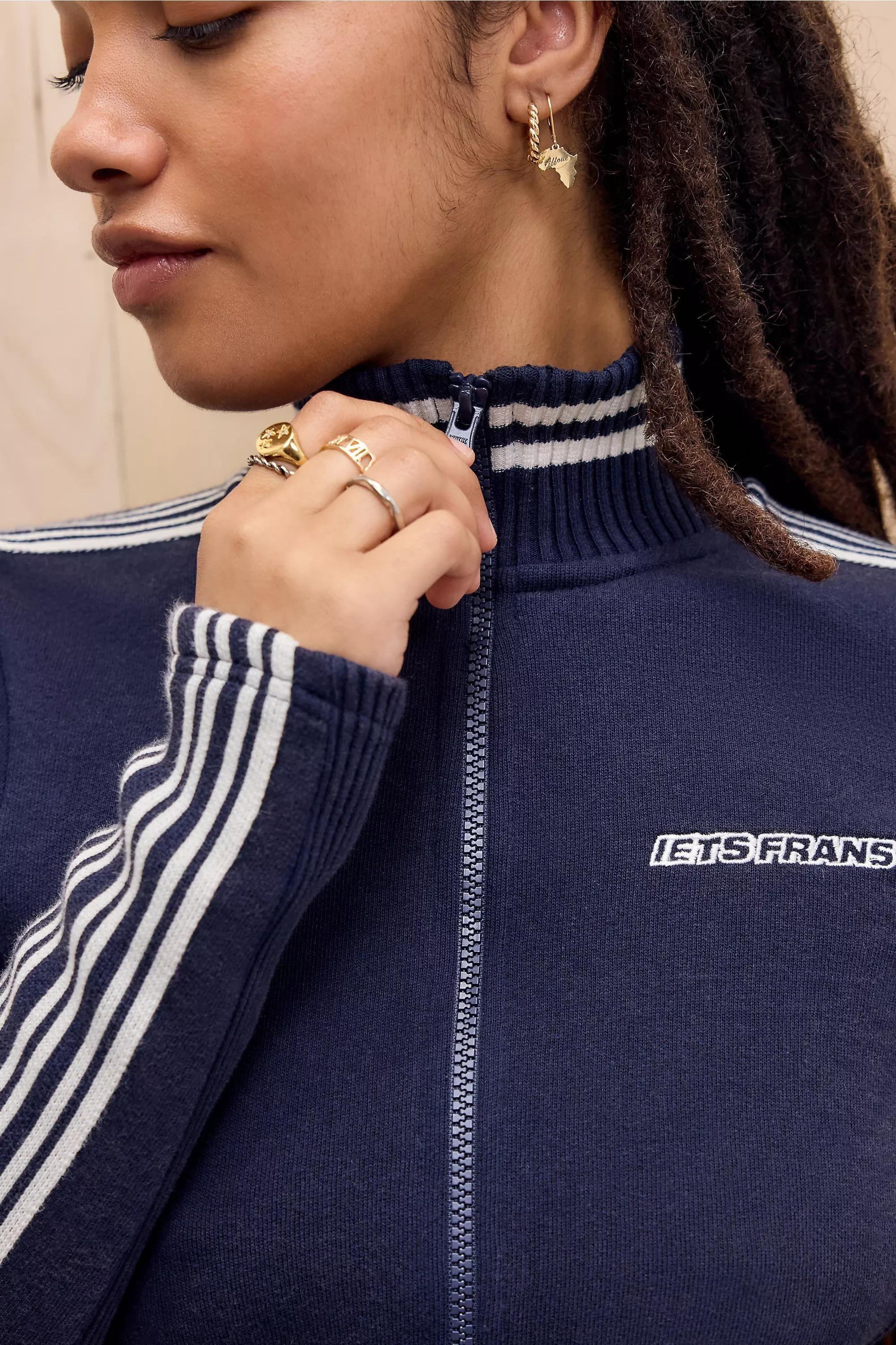 Navy Iets Frans...Trip Stripe Track Top, NAVY, large image number 5