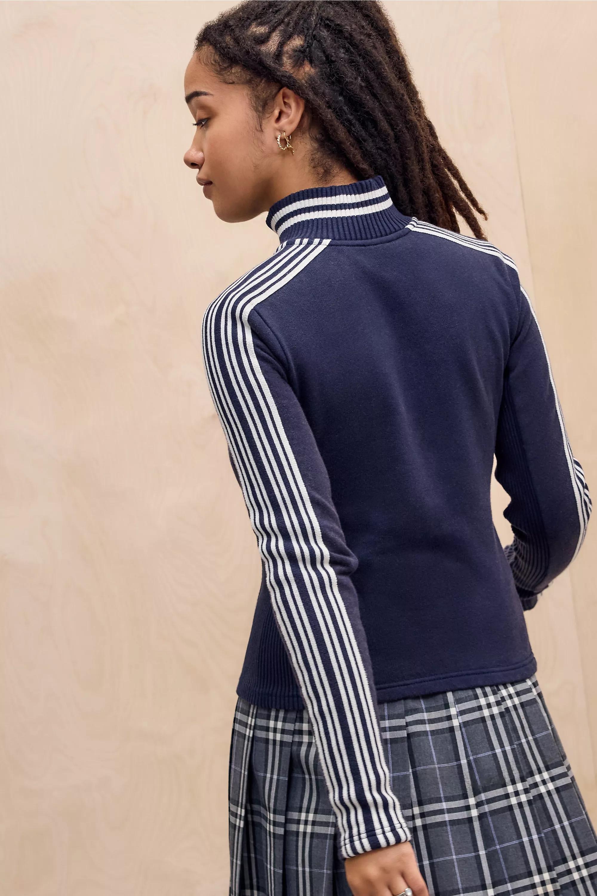 Navy Iets Frans...Trip Stripe Track Top, NAVY, large image number 7