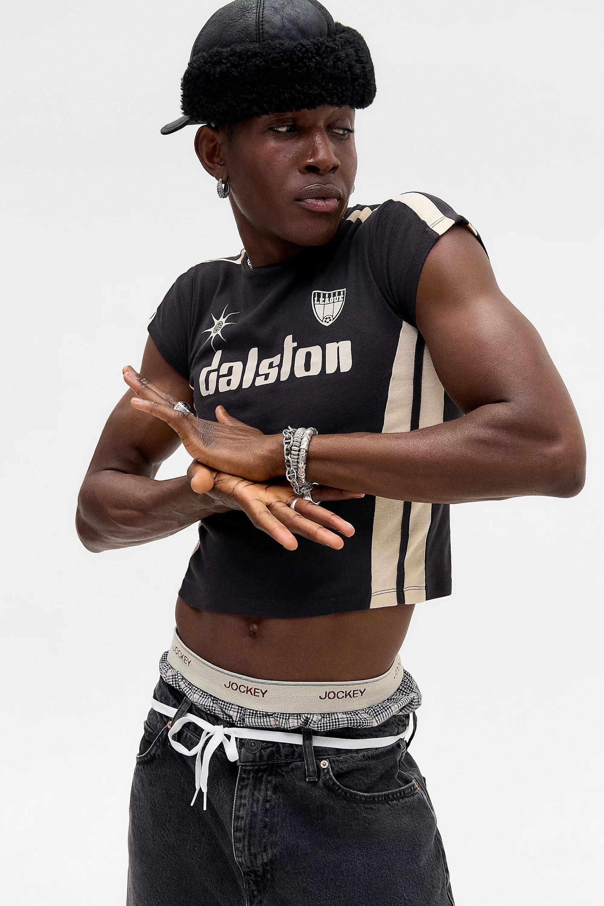 Navy Uo Pritned Crop Sport T-Shirt, BLK, large image number 4