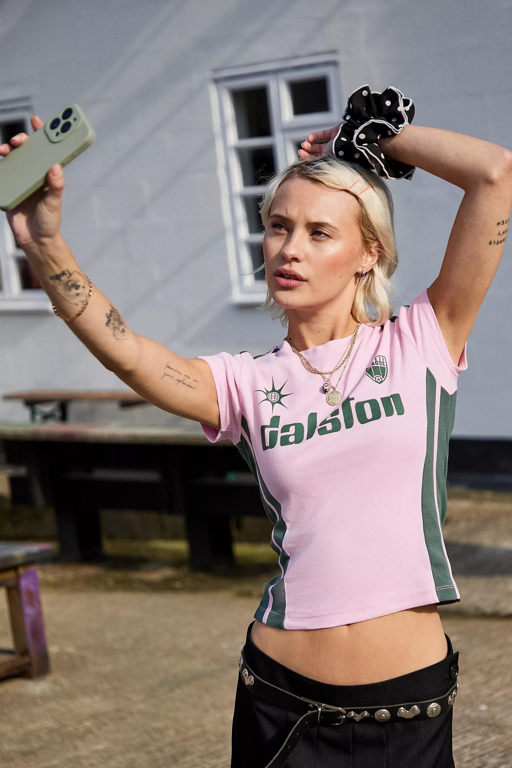 Pink Uo Pritned Crop Sport T-Shirt, , large image number 4