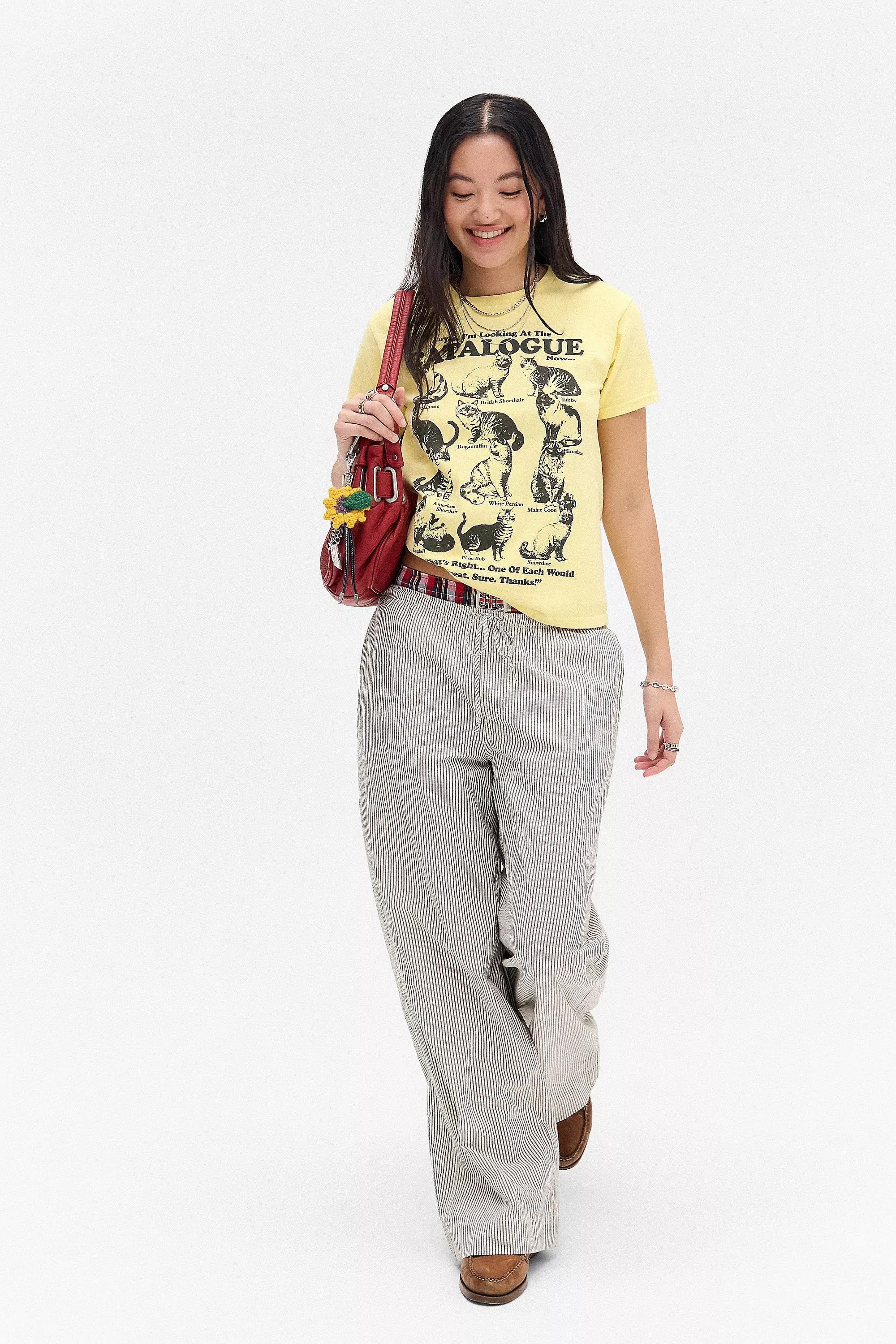Yellow UO Relaxed T-Shirt Cropped, , large image number 1
