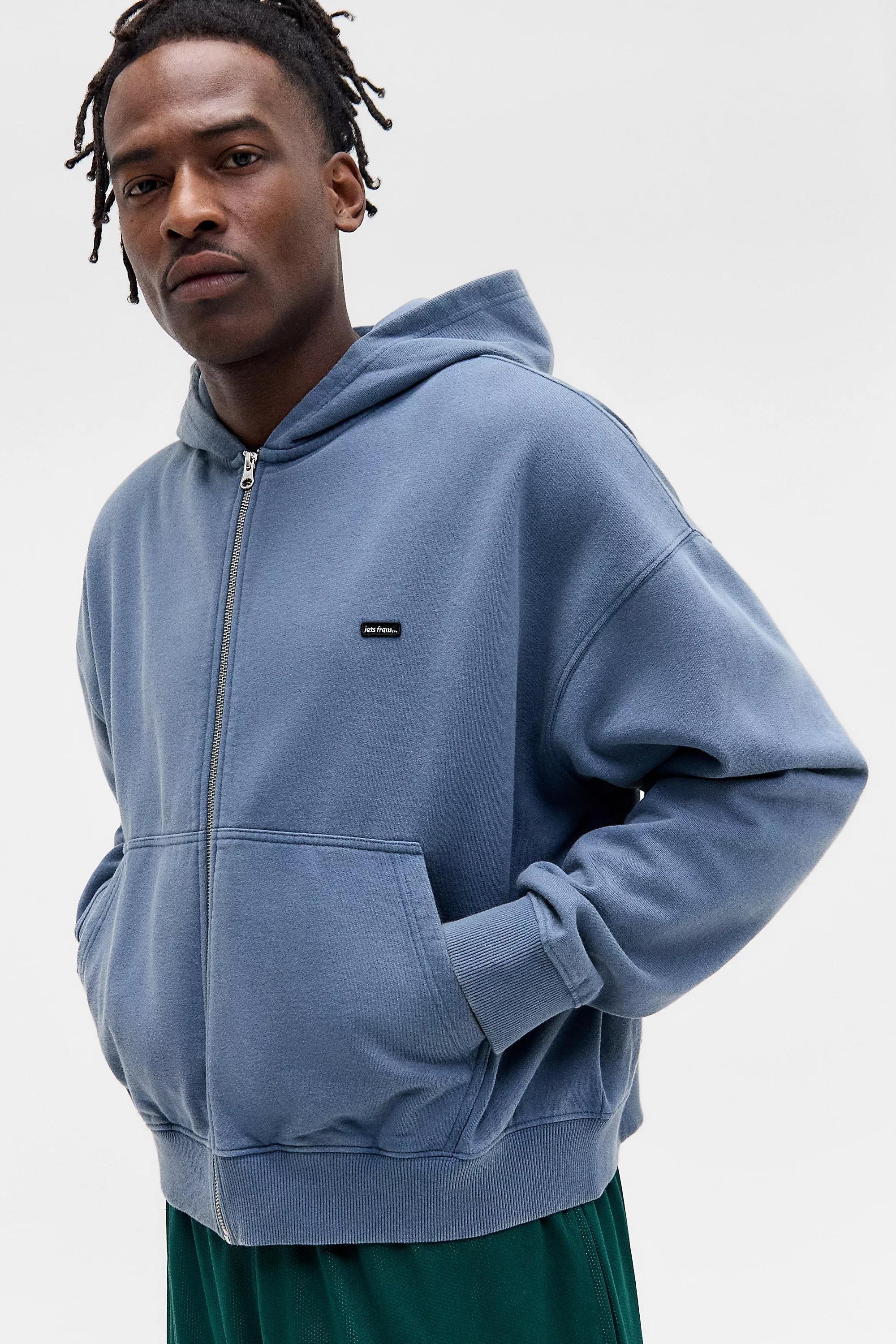 UO Crop Zip-Through Hoodie, , medium