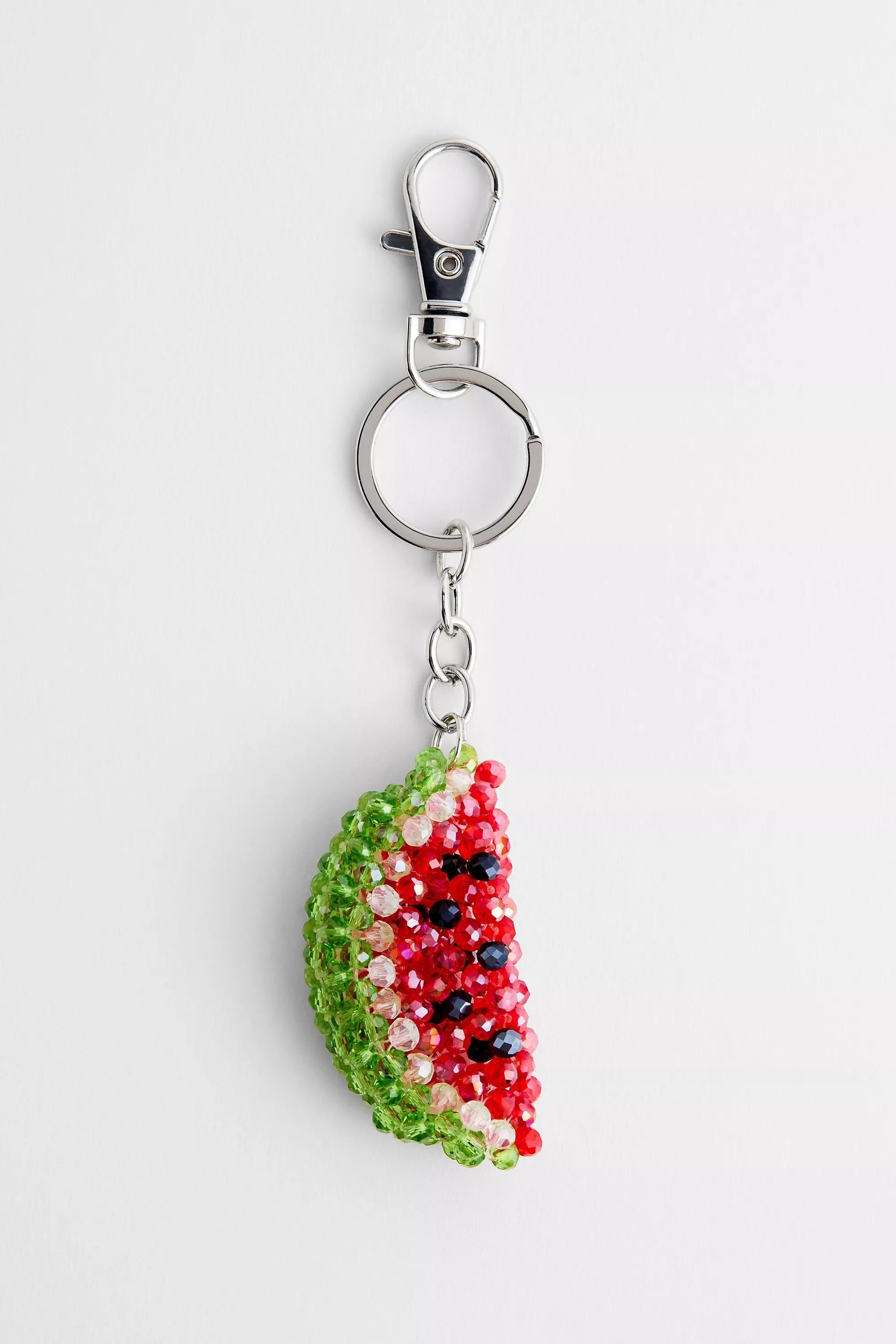Red Pearl Watermelon Keychain, RED, large image number 0
