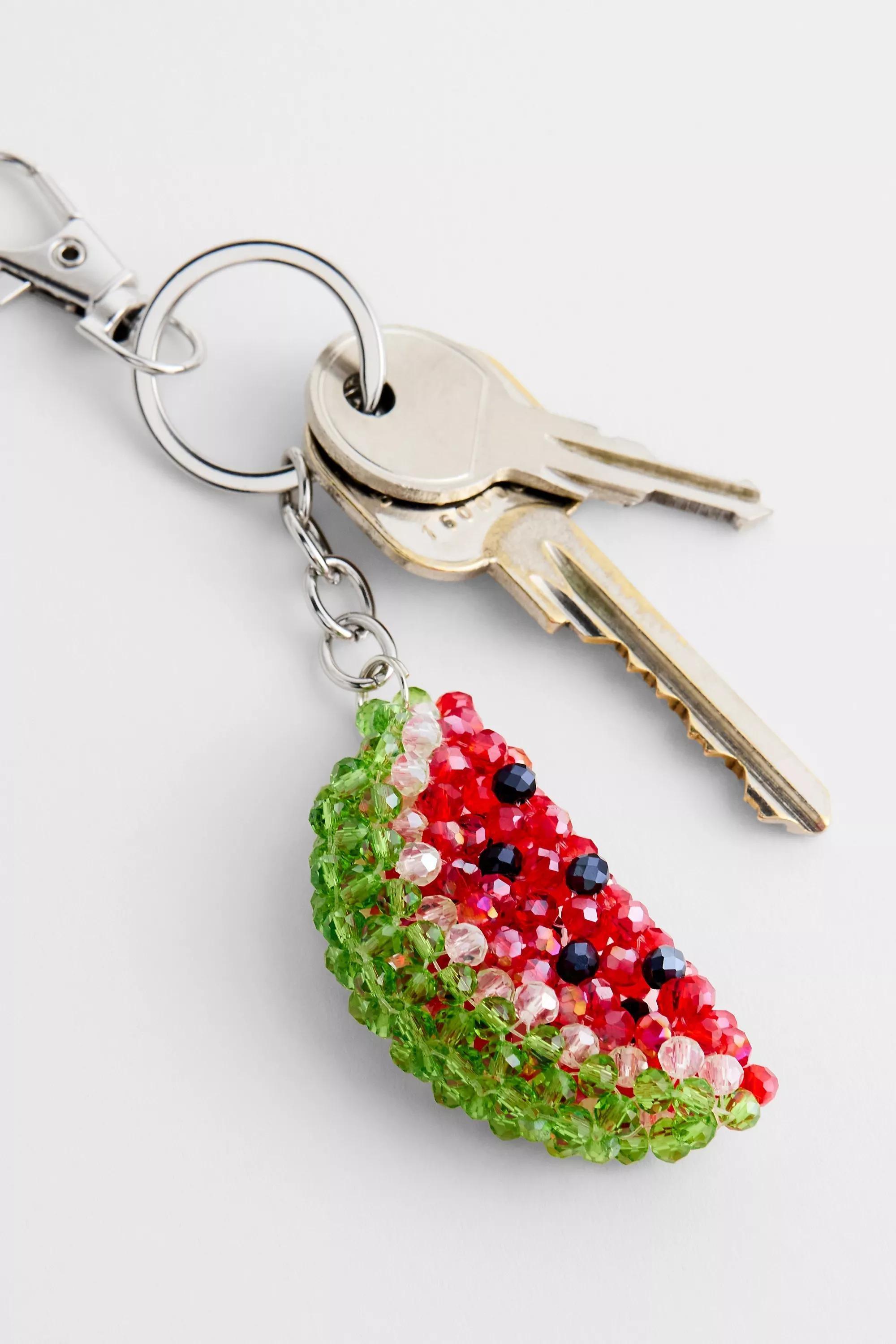 Red Pearl Watermelon Keychain, RED, large image number 1