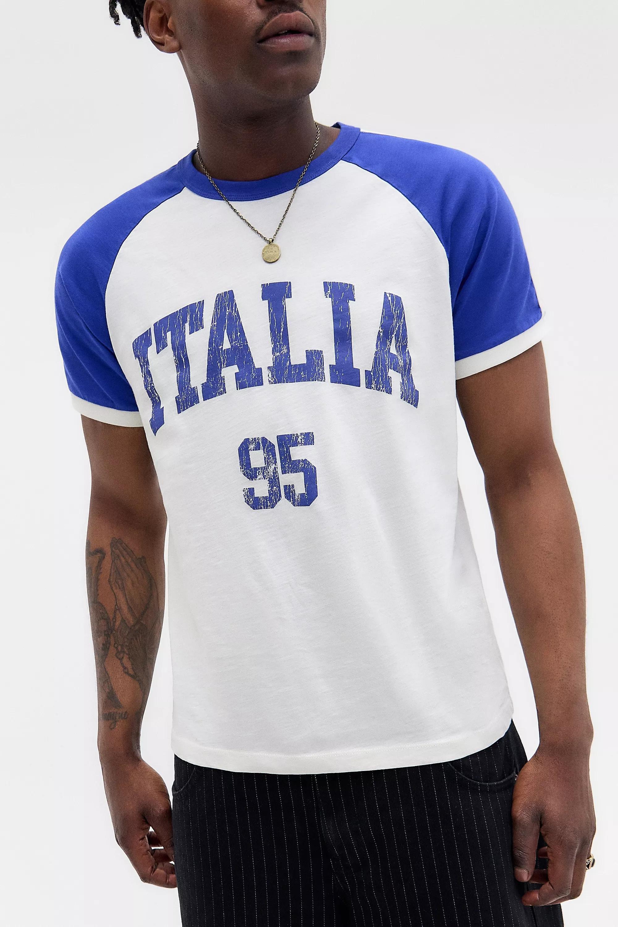 White Uo Italia Raglan T-Shirt, WHT, large image number 0
