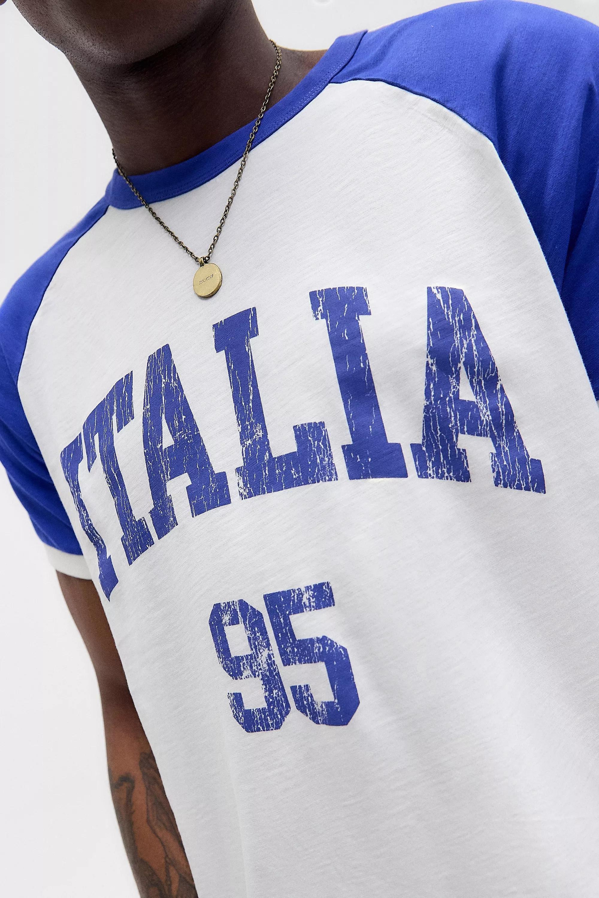 White Uo Italia Raglan T-Shirt, WHT, large image number 2
