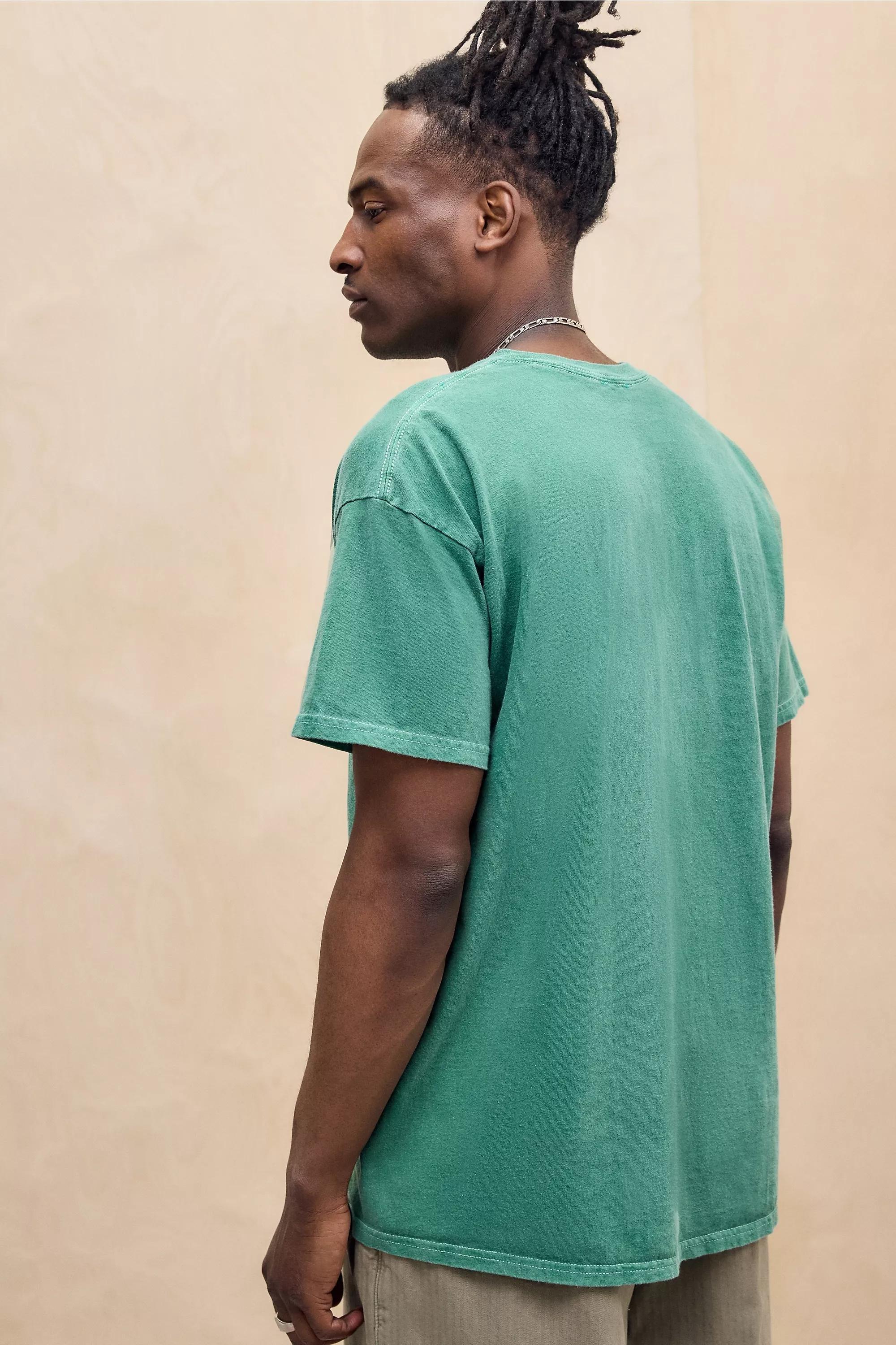 Green Uo Printed Embroidered T-Shirt, GRN, large image number 3