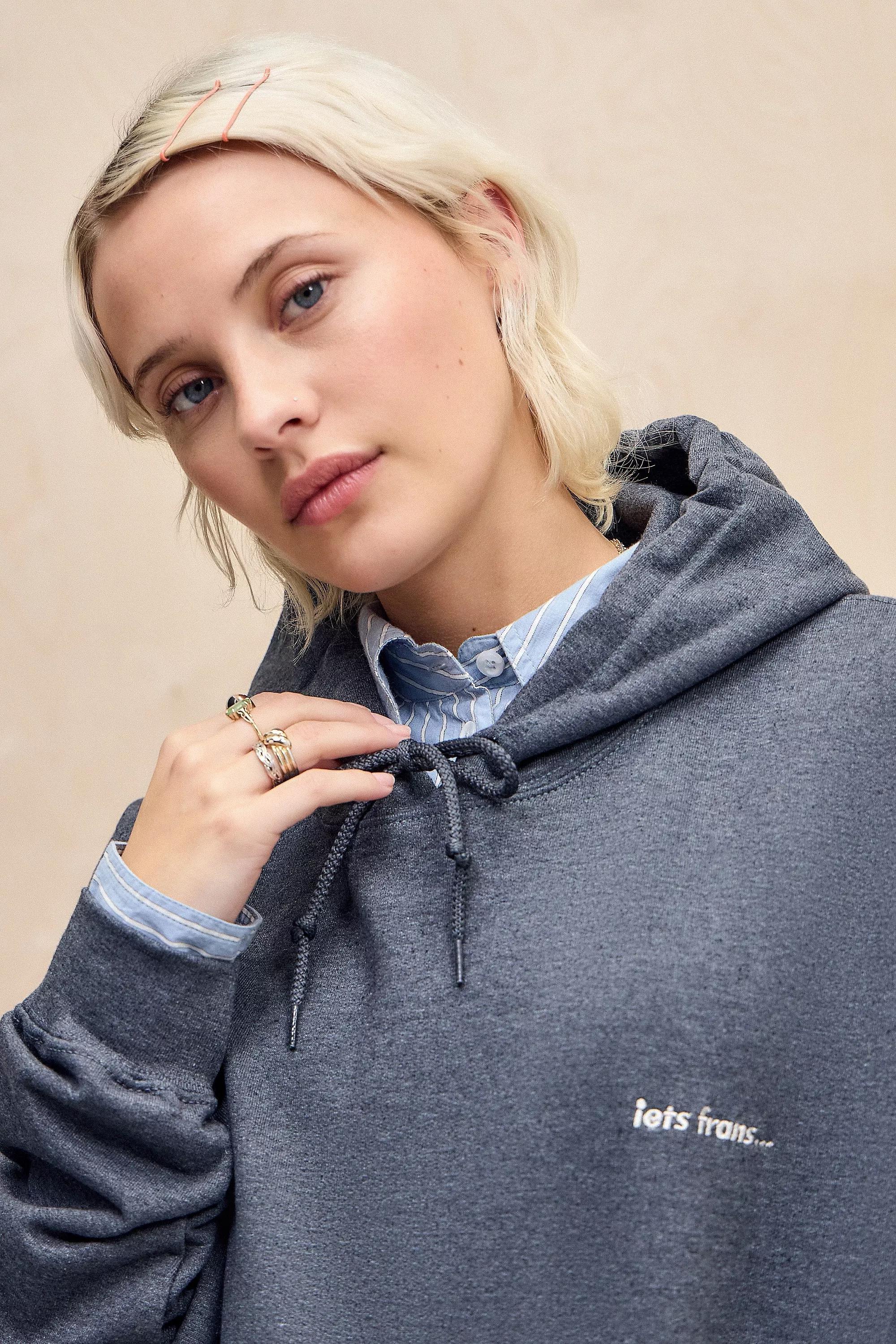 Grey UO Iets Frans... Hoodie, , large image number 2