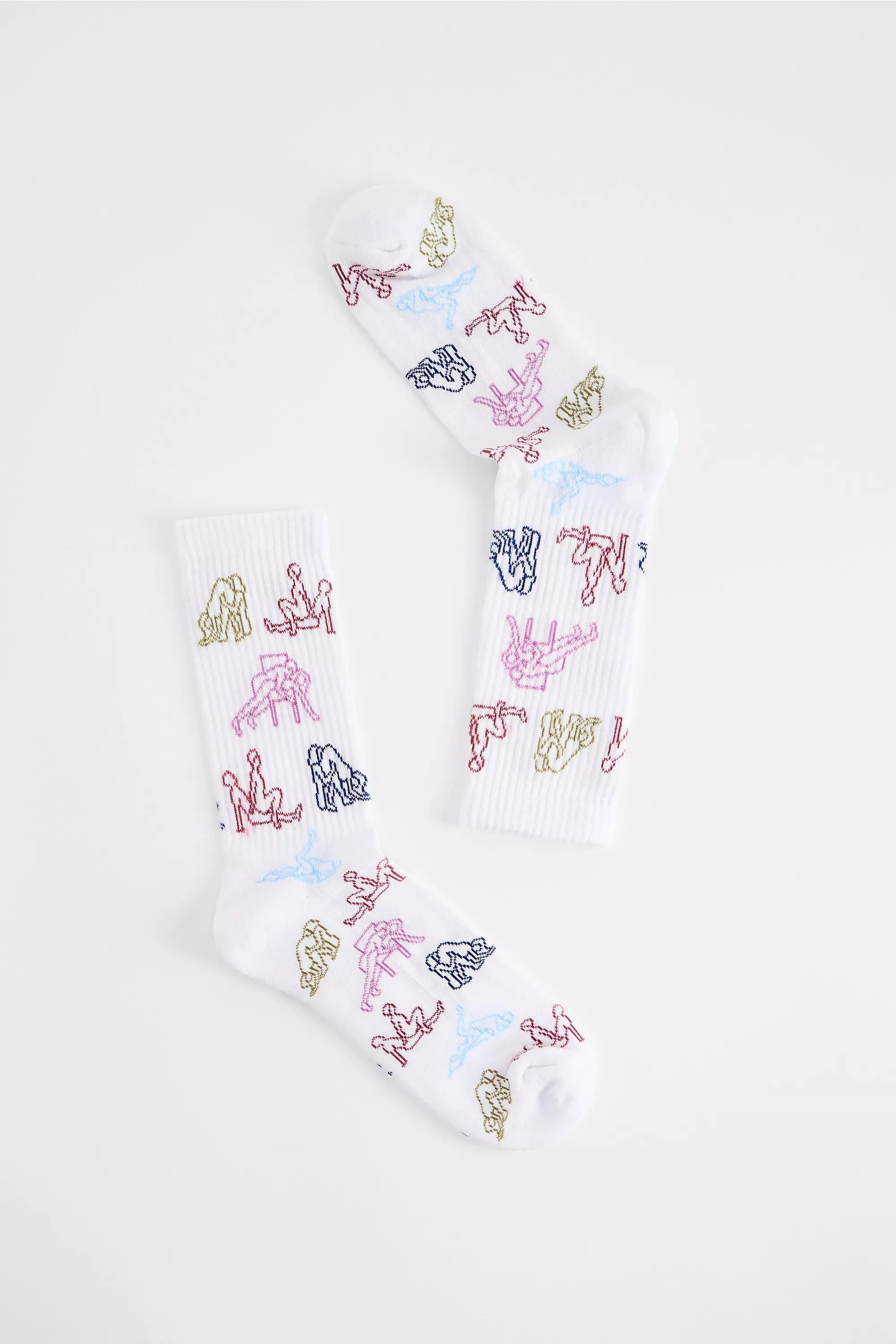 White Uo White Multi Pod Socks, WHT, large image number 0