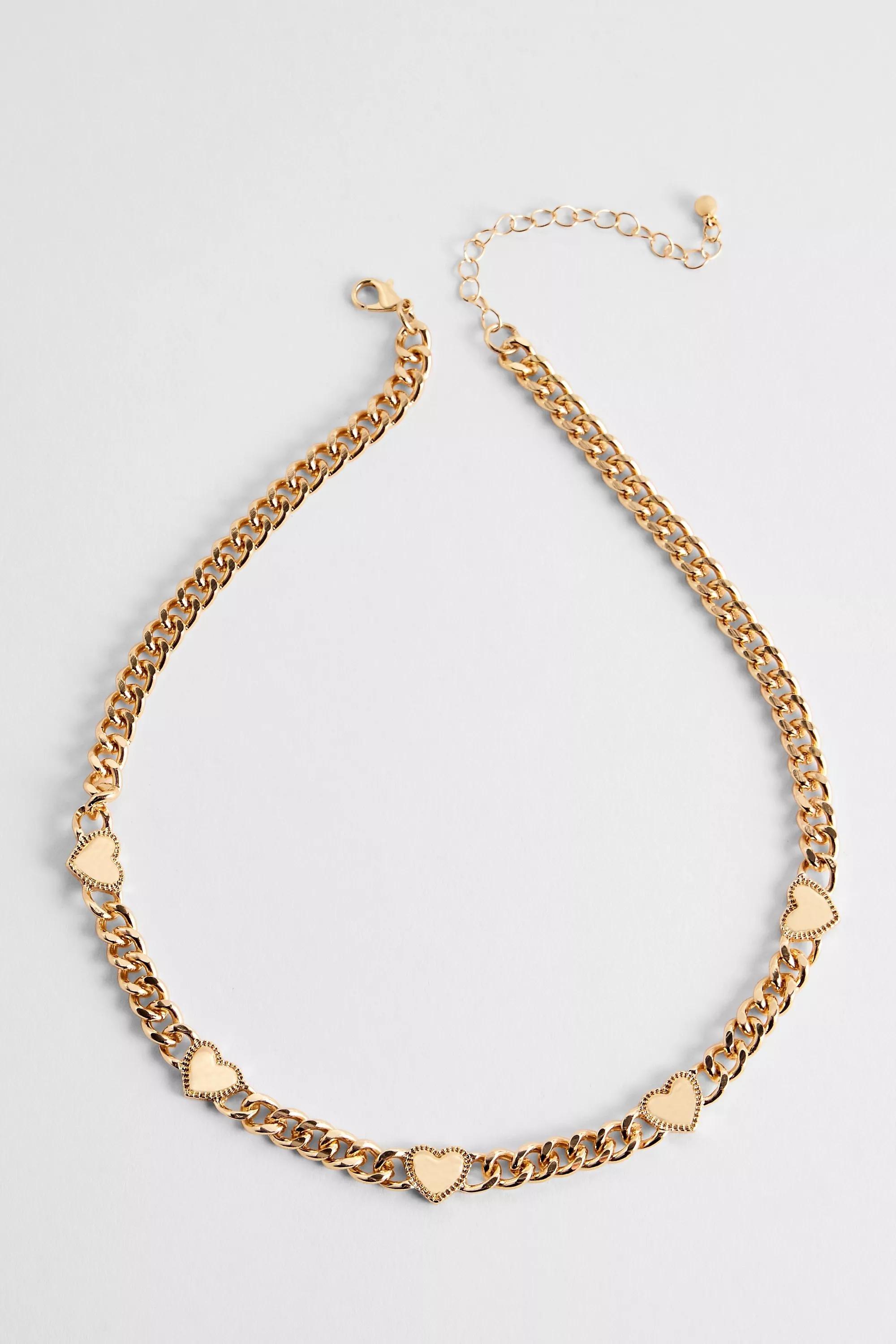 Silence + Noise Heart Chain Necklace, Gold, SLVR, large image number 0