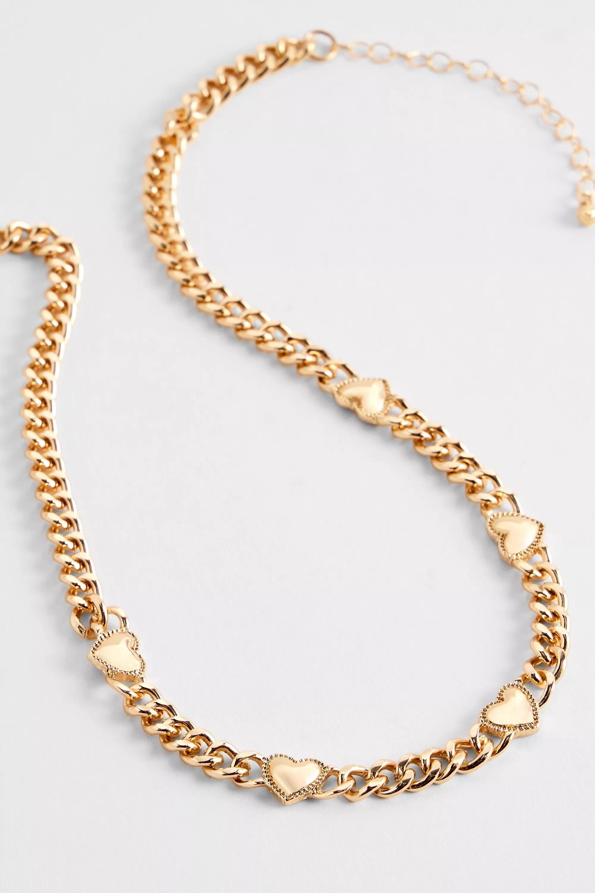 Silence + Noise Heart Chain Necklace, Gold, SLVR, large image number 2