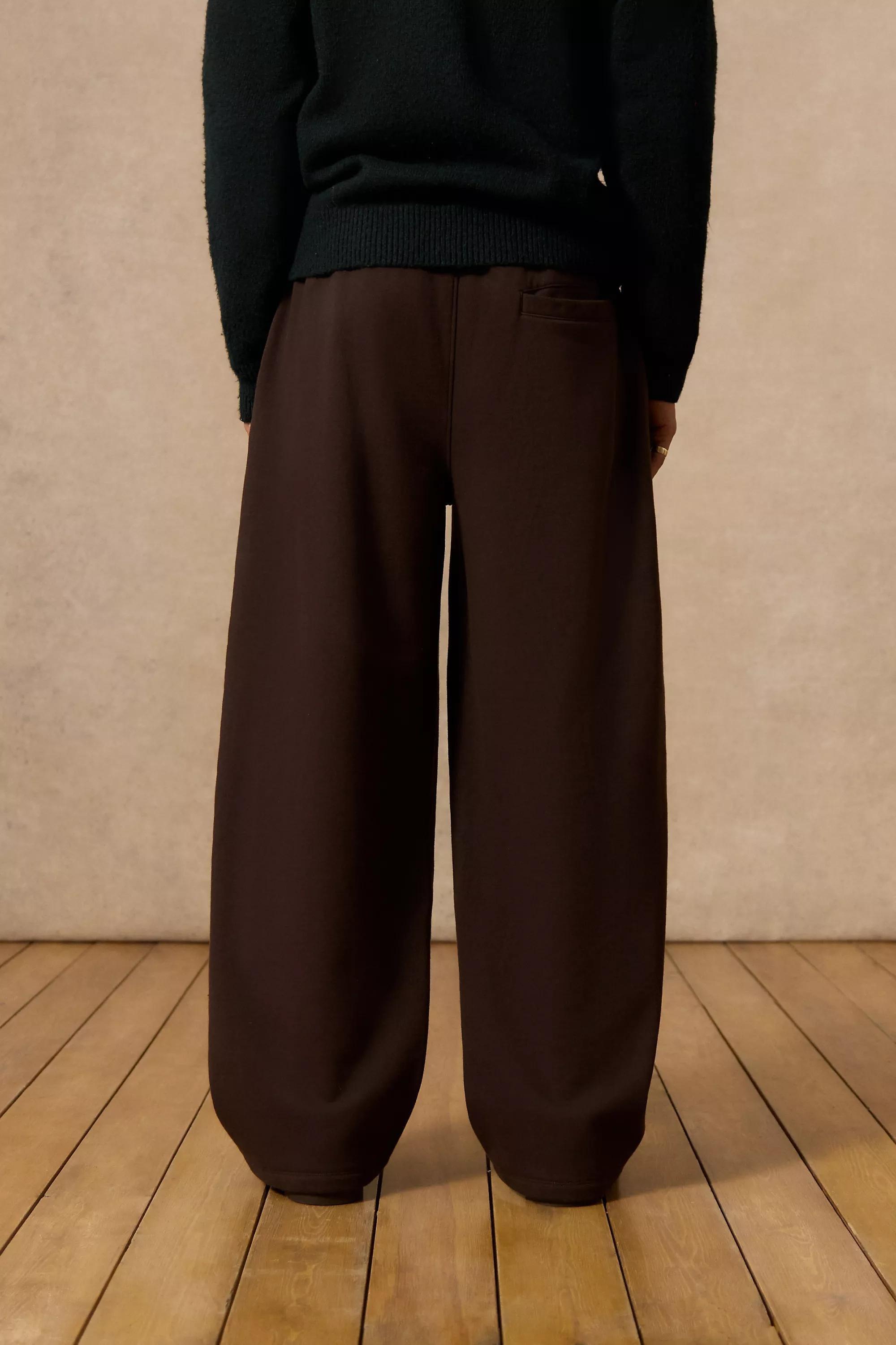 Brown Loom Brown Straight Leg Joggers, BRN, large image number 3