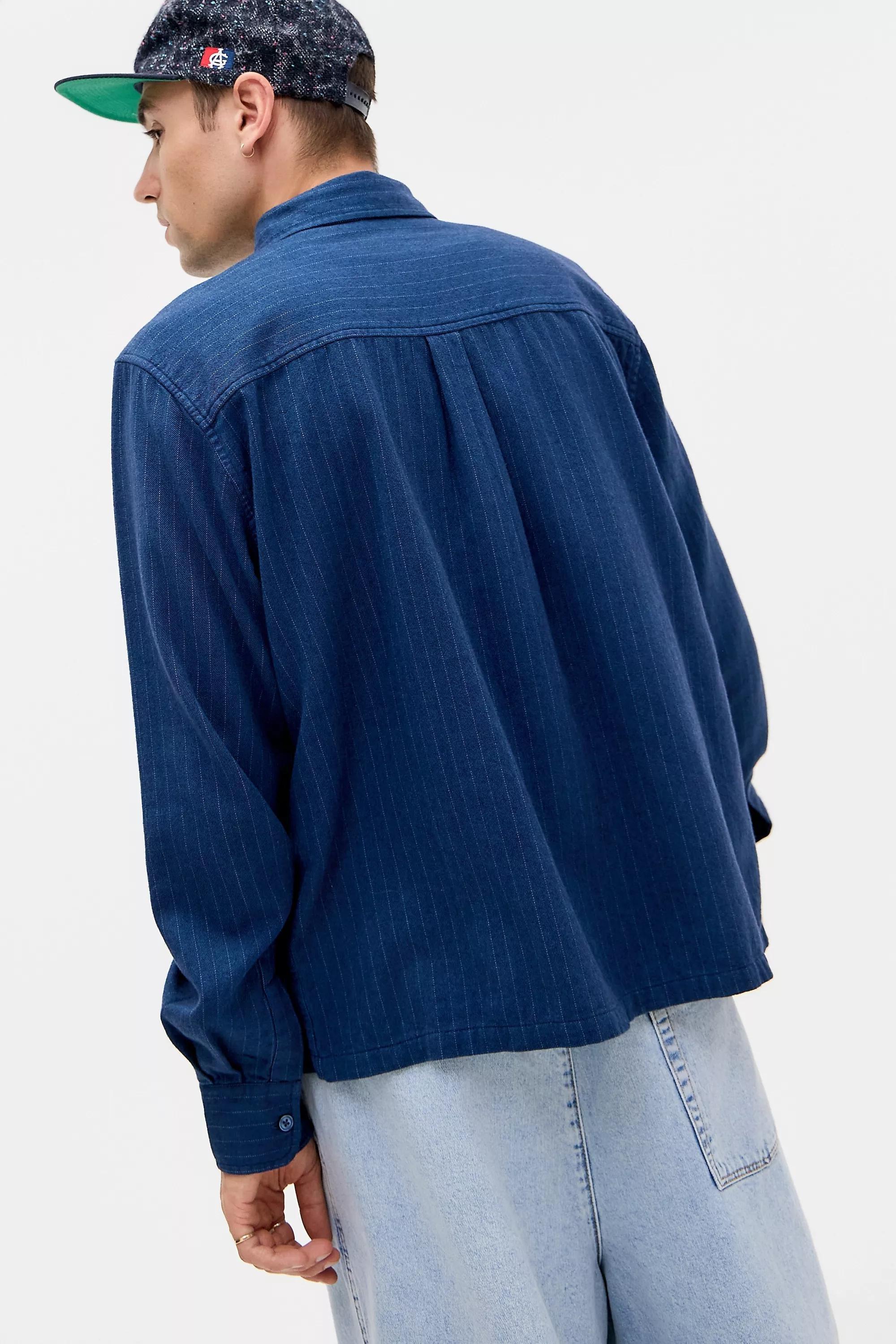 Navy Bdg Stripe Long Sleeve Shirt, , large image number 3