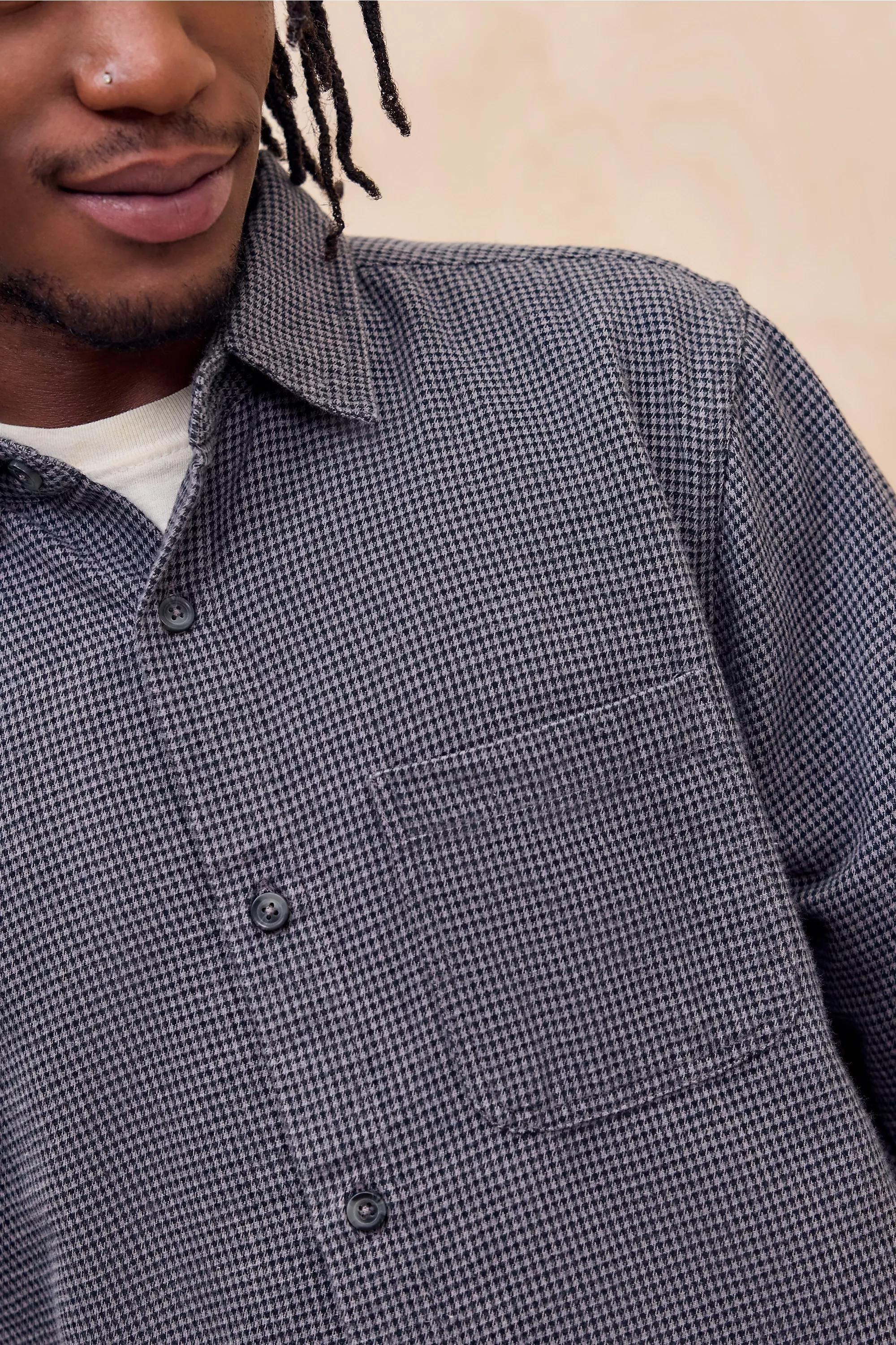 GREY BDG Grey Reggie Houndstooth Shirt, GREY, large image number 1