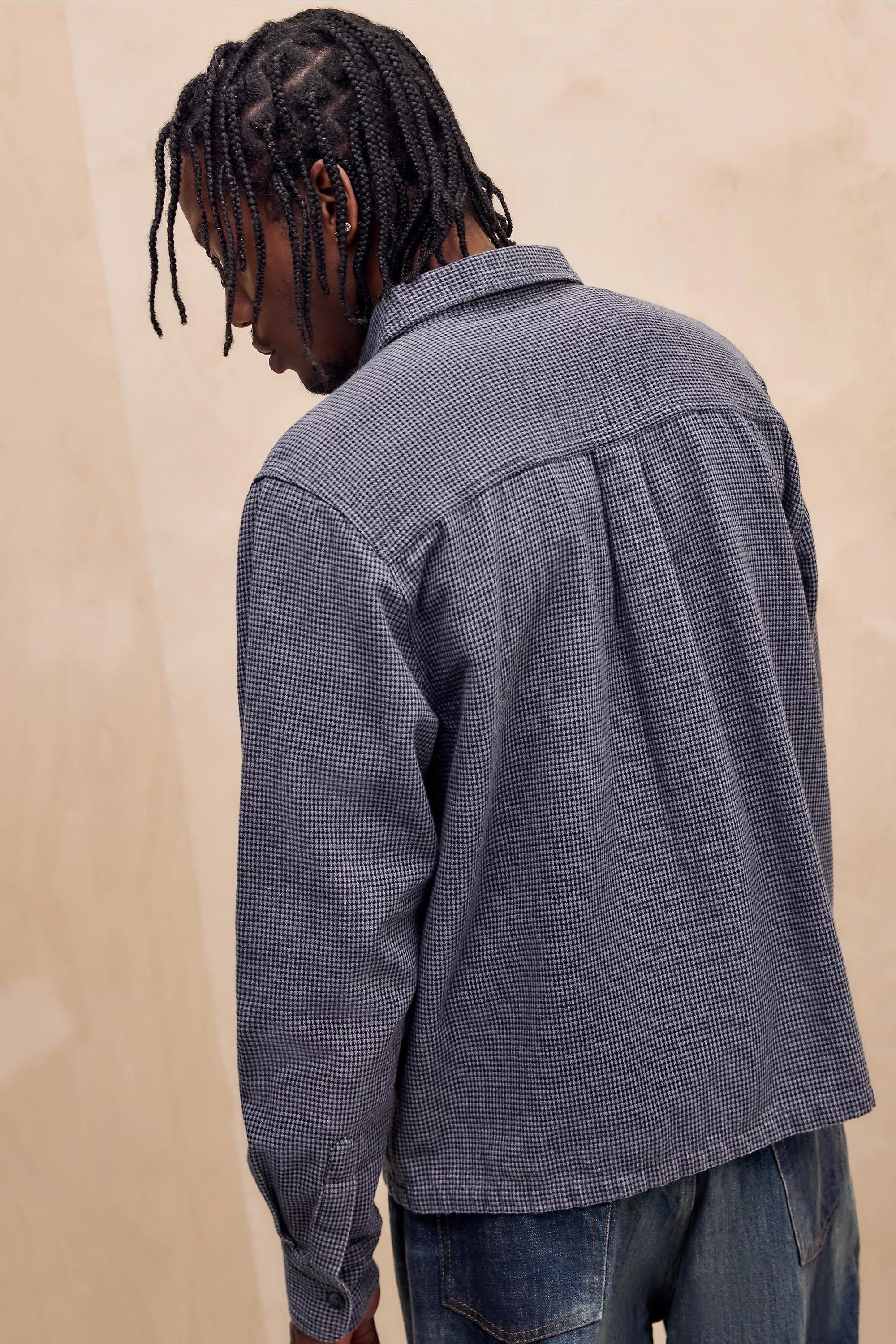 GREY BDG Grey Reggie Houndstooth Shirt, GREY, large image number 3