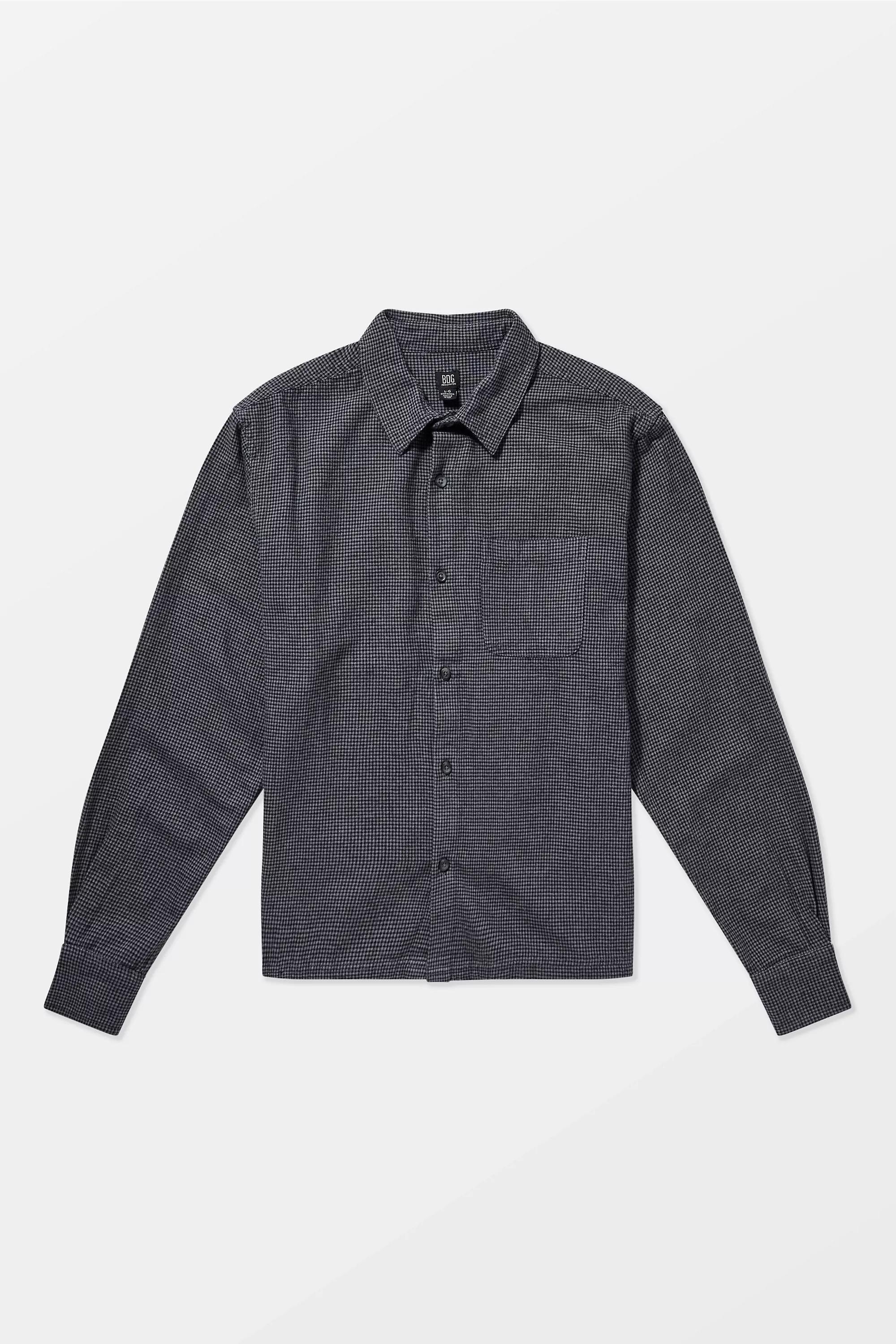 GREY BDG Grey Reggie Houndstooth Shirt, GREY, large image number 4