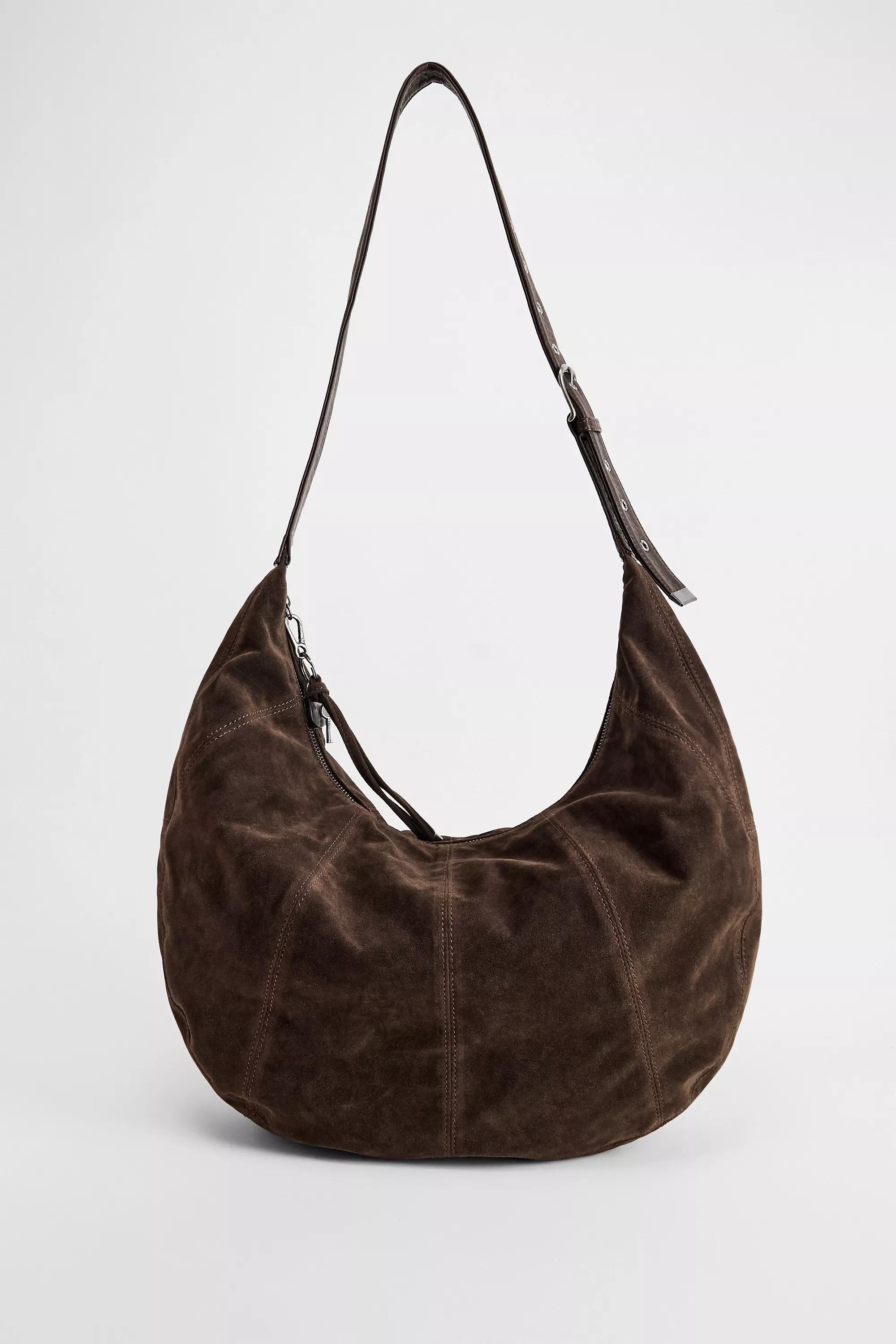 Brown Bdg Casie Suedette Sling Bag, CHOC, medium