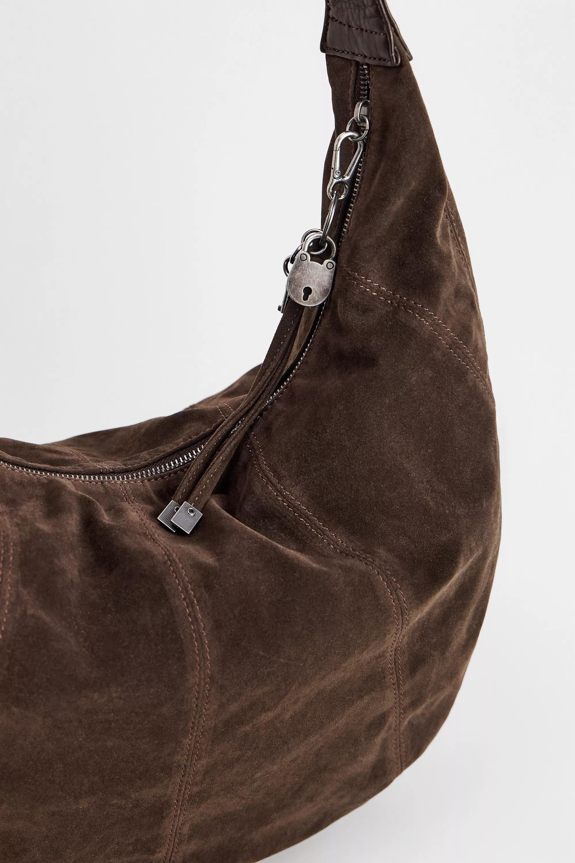 Brown Bdg Casie Suedette Sling Bag, CHOC, large image number 4
