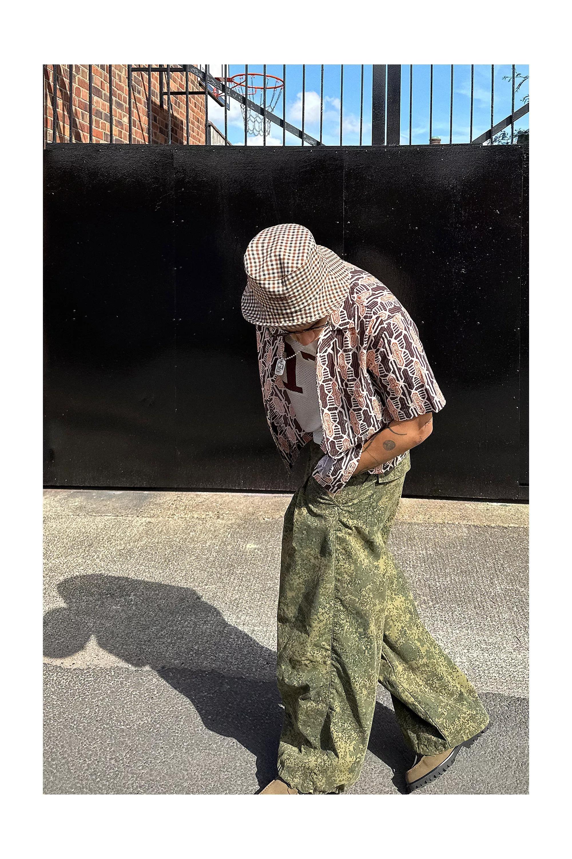 Ayker Camo Baggy Trousers, GRN, large image number 0