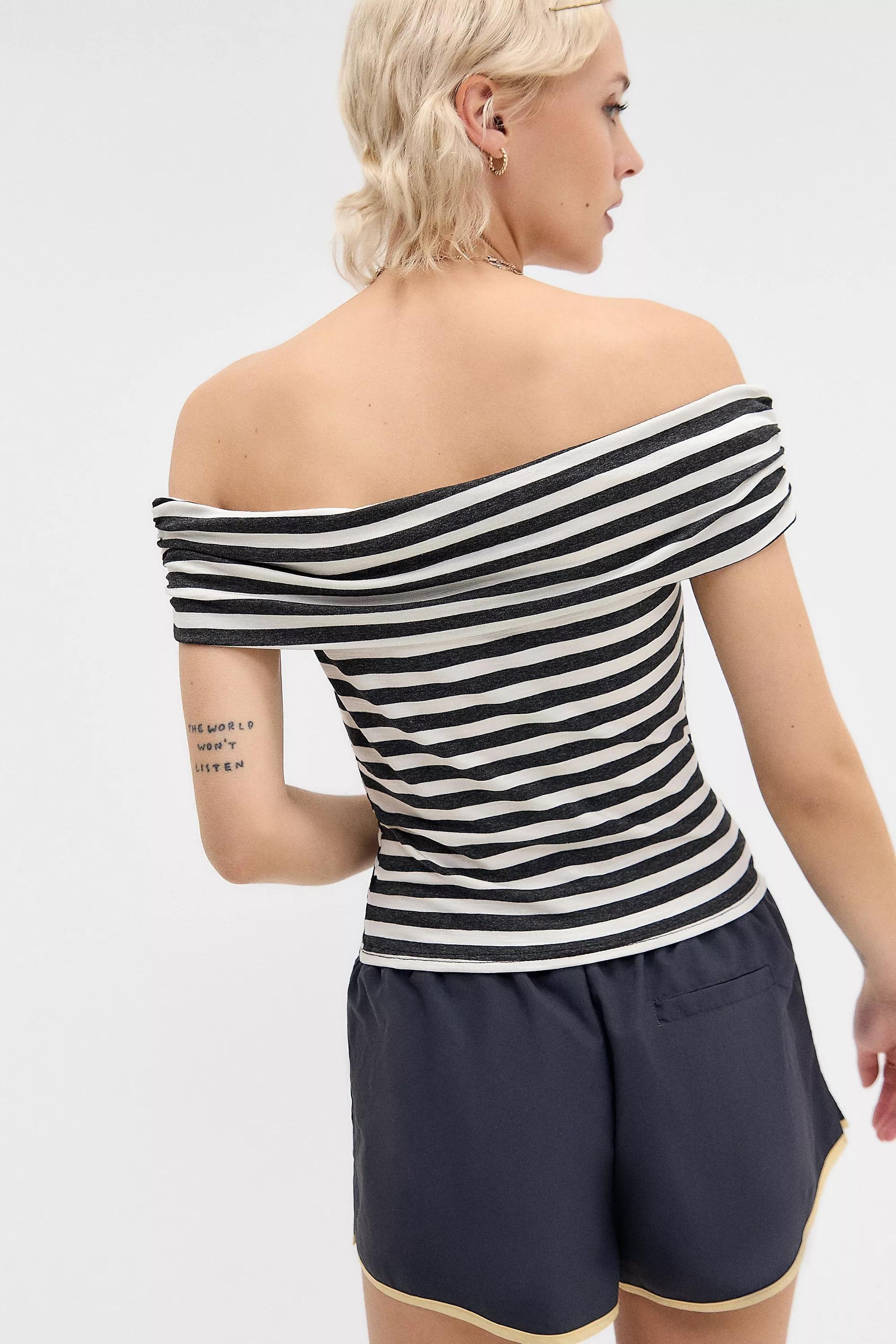 Multicolour UO Striped Crop Top, WHT, large image number 3