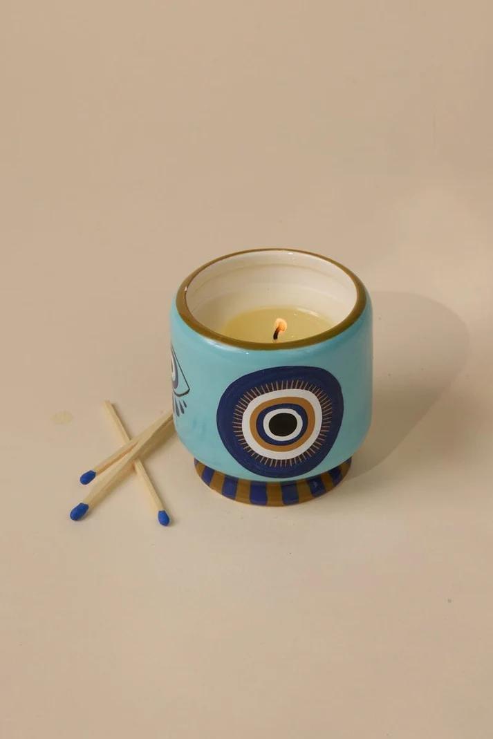 Blue Incense & Smoke Adopo 8 Oz./226G Ceramic Candle, Urban Outfitters X Little Birdy, A322_126, large image number 1