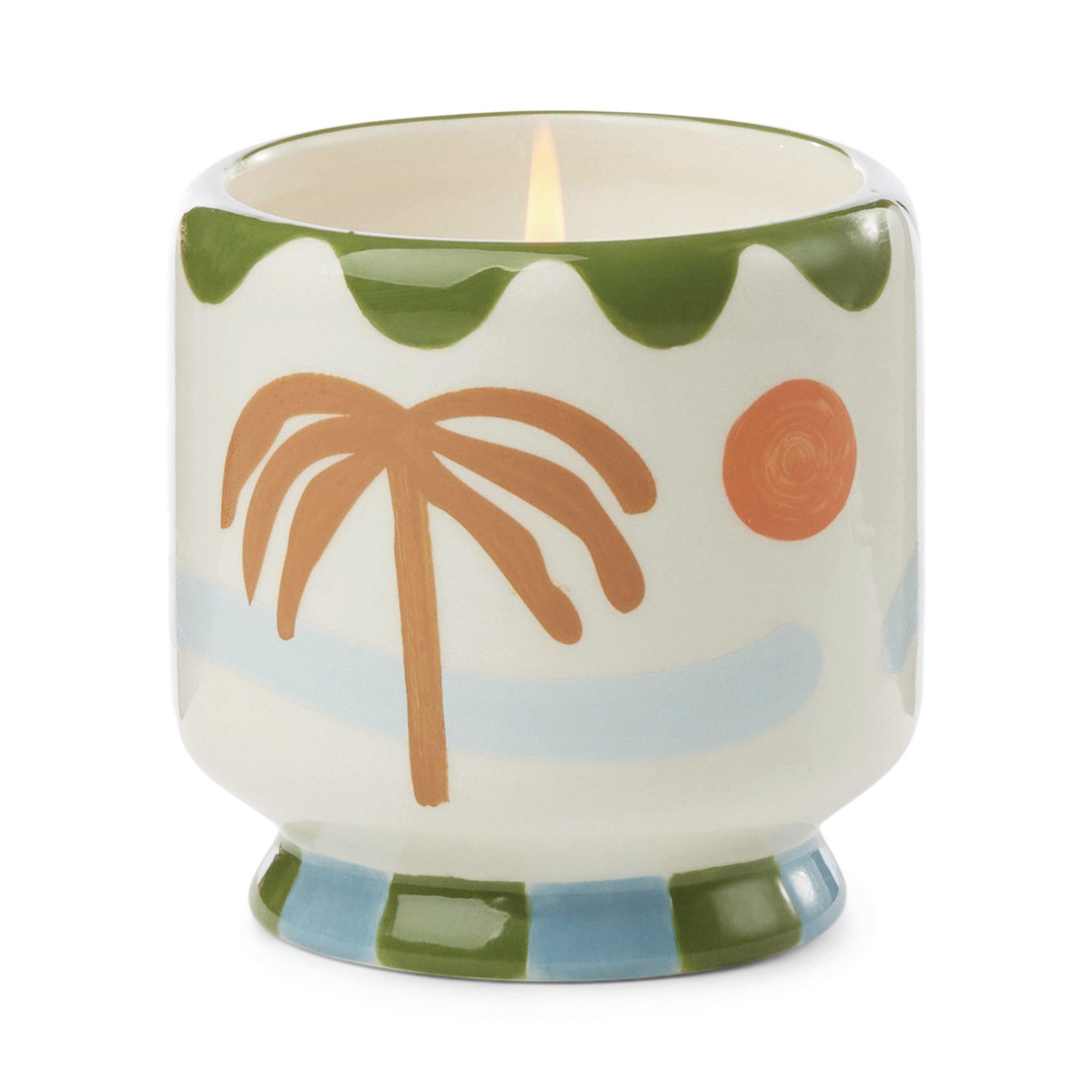 Adopo 8 oz./226g Palm Tree Ceramic Candle - Lush Palms Boxed ,Multicolour, A322_129, medium