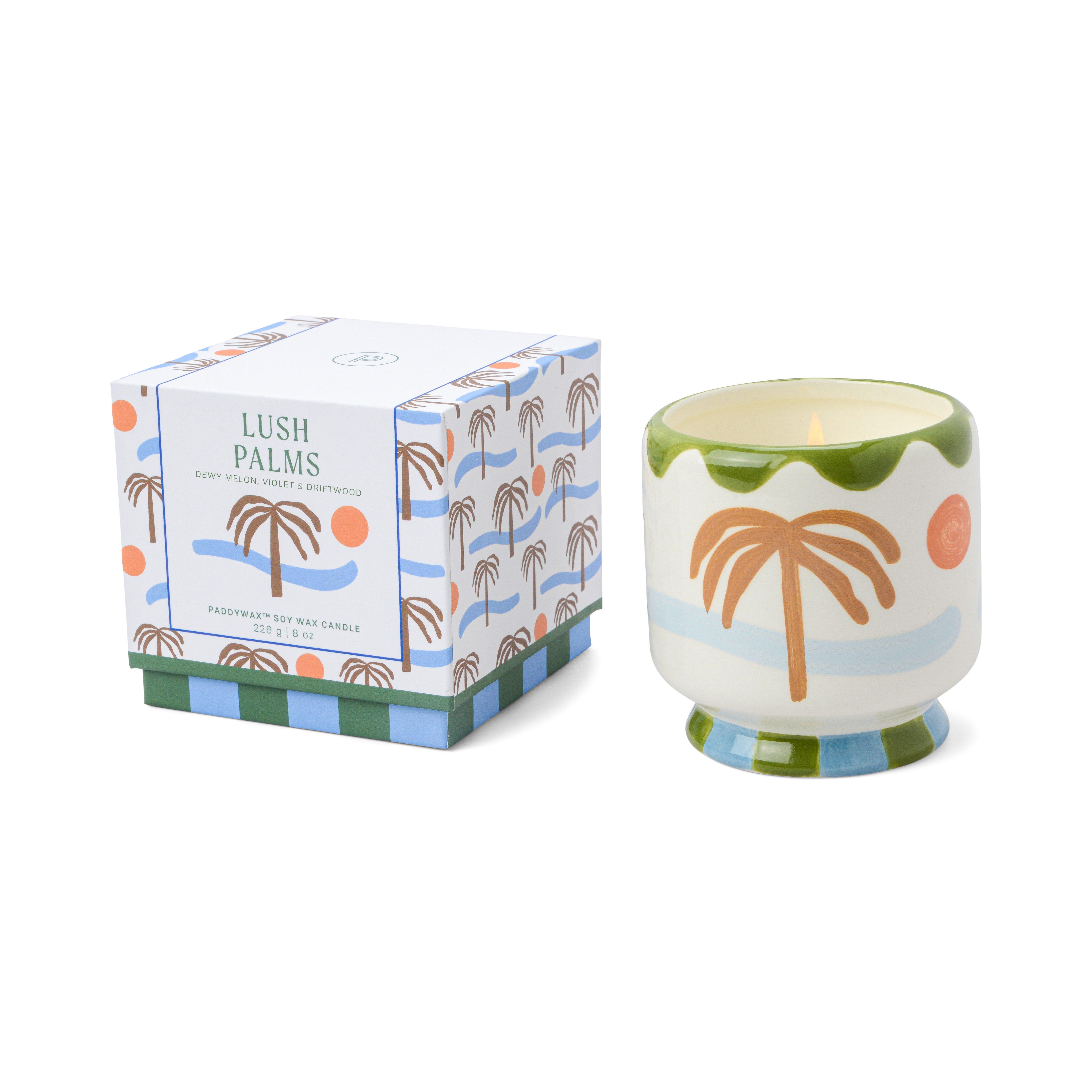 Adopo 8 oz./226g Palm Tree Ceramic Candle - Lush Palms Boxed ,Multicolour, A322_129, large image number 2